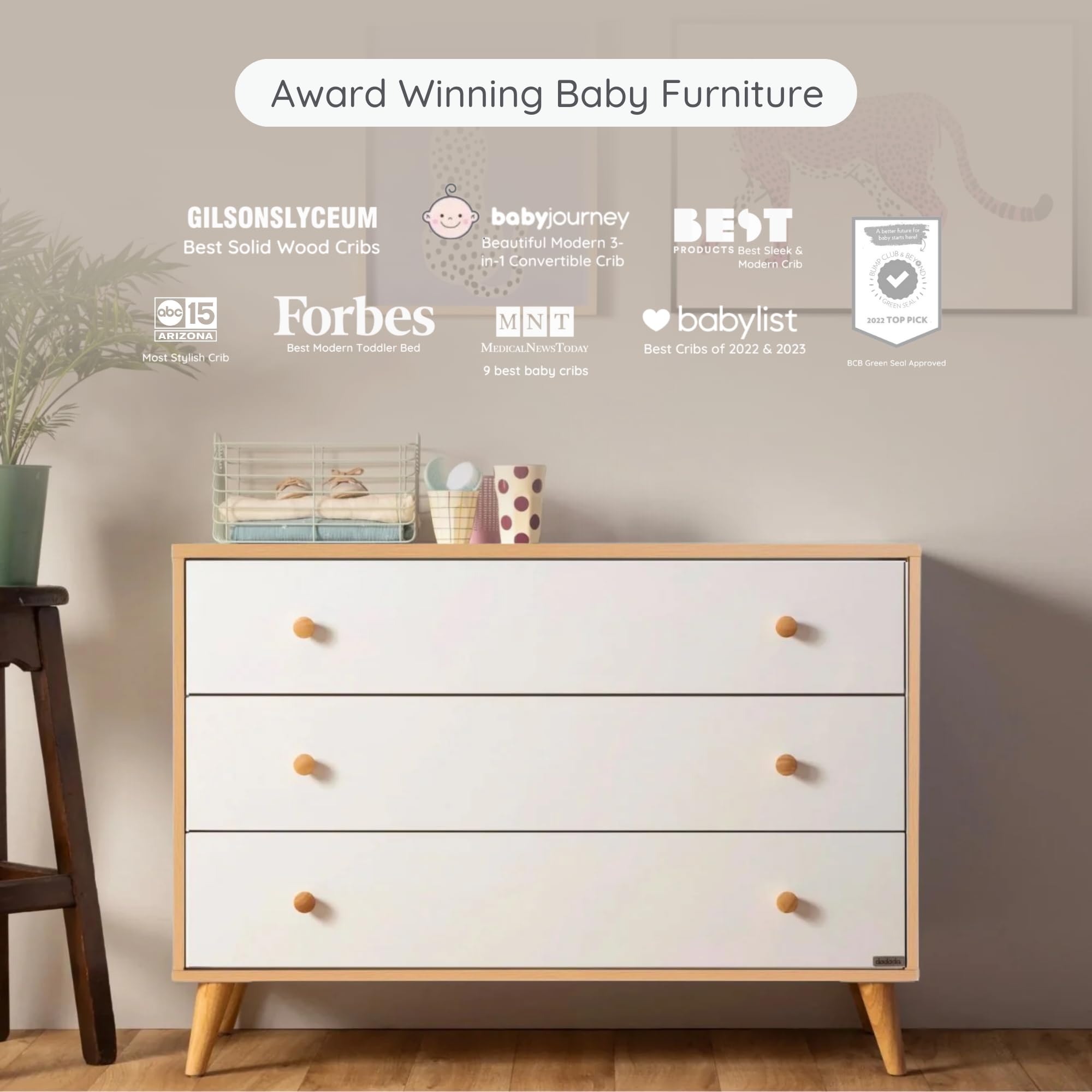 Austin 3-Drawer Dresser - Modern Nursery & Bedroom Storage
