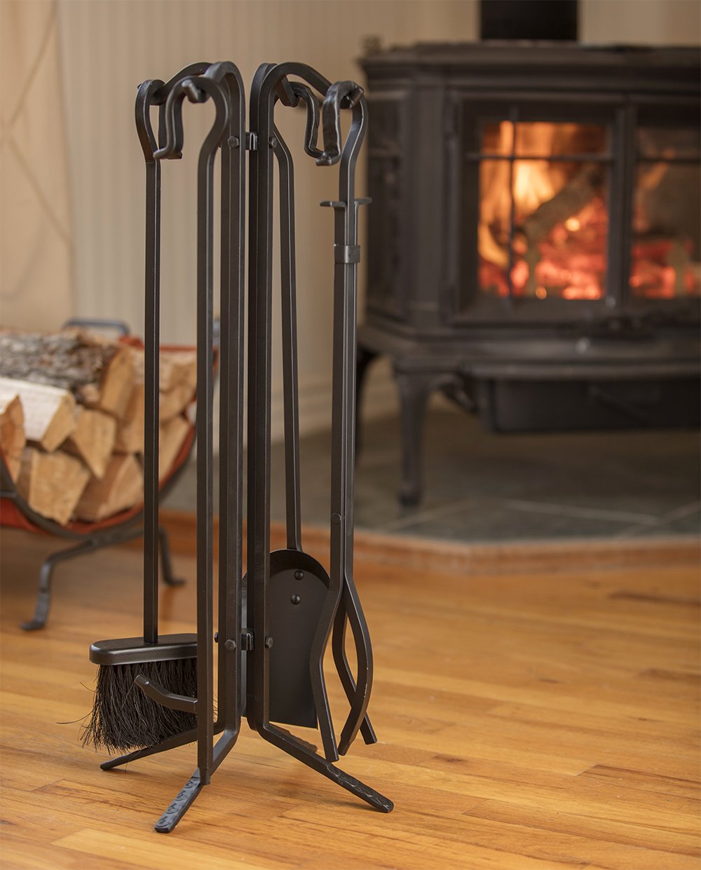 5-Piece Wrought Iron Fireplace Tool Set