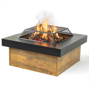 36" Square Wood Burning Fire Pit with Mesh Cover