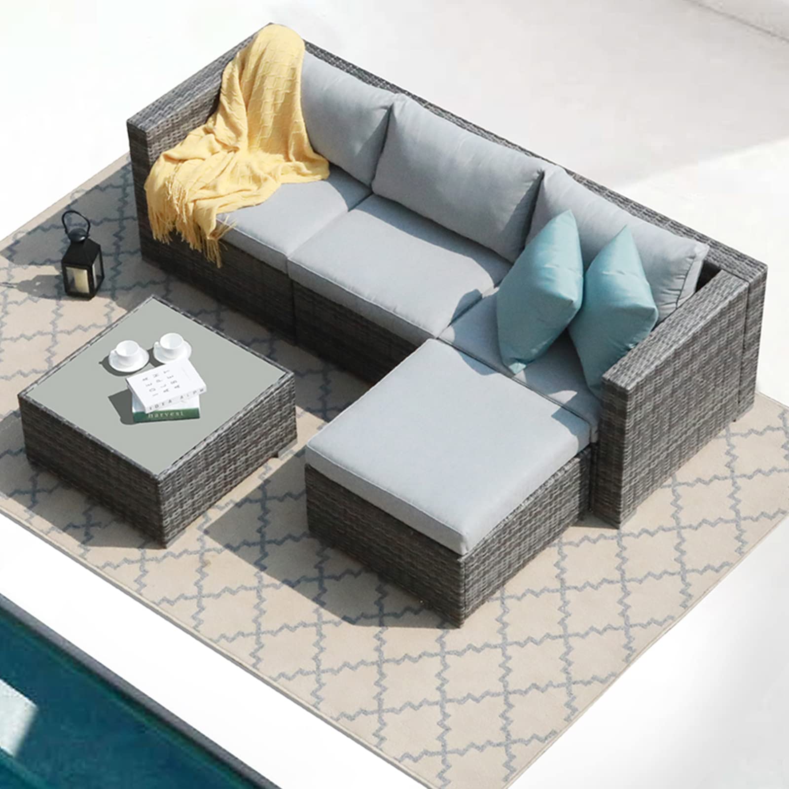 5-Piece Outdoor Sectional Conversation Set