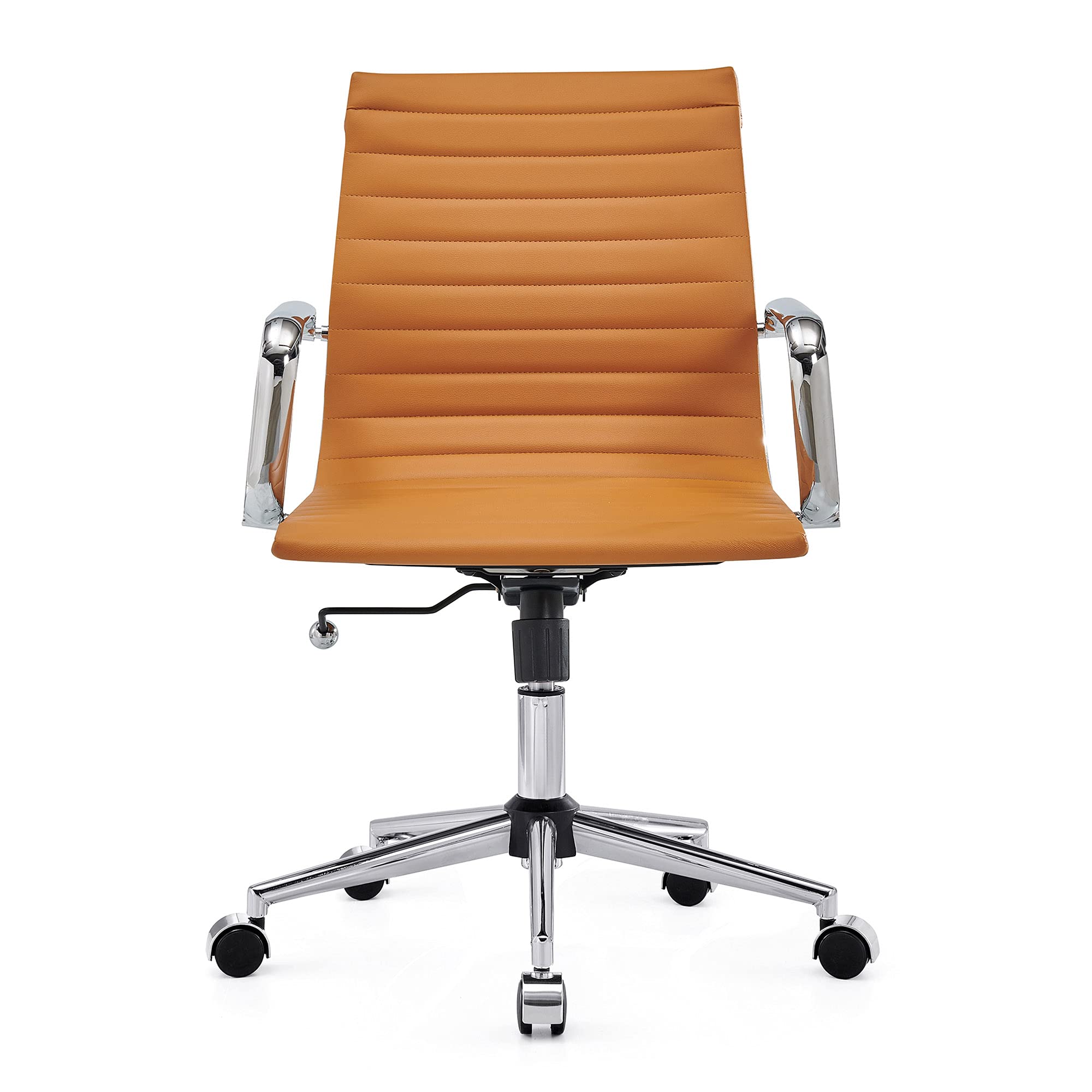 Ergonomic Office Chair - Ribbed Leather Executive Swivel