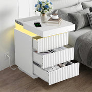 LED Nightstands with Charging Station