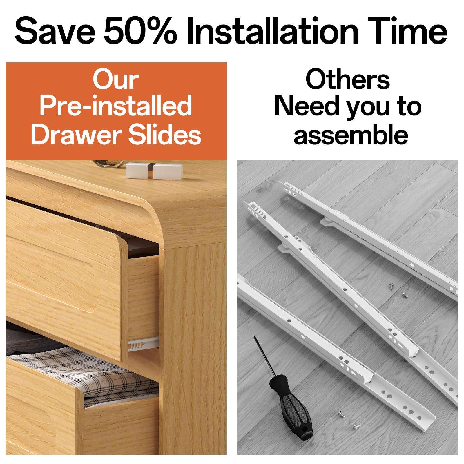 3 Drawer Dresser with Pre-Installed Slides