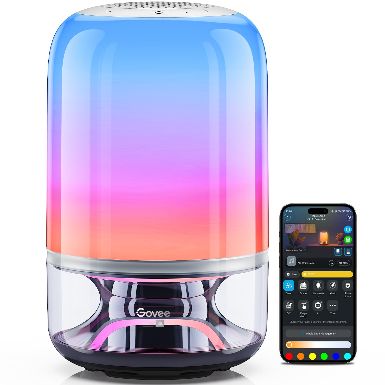 Smart Cordless Table Lamp with Speaker