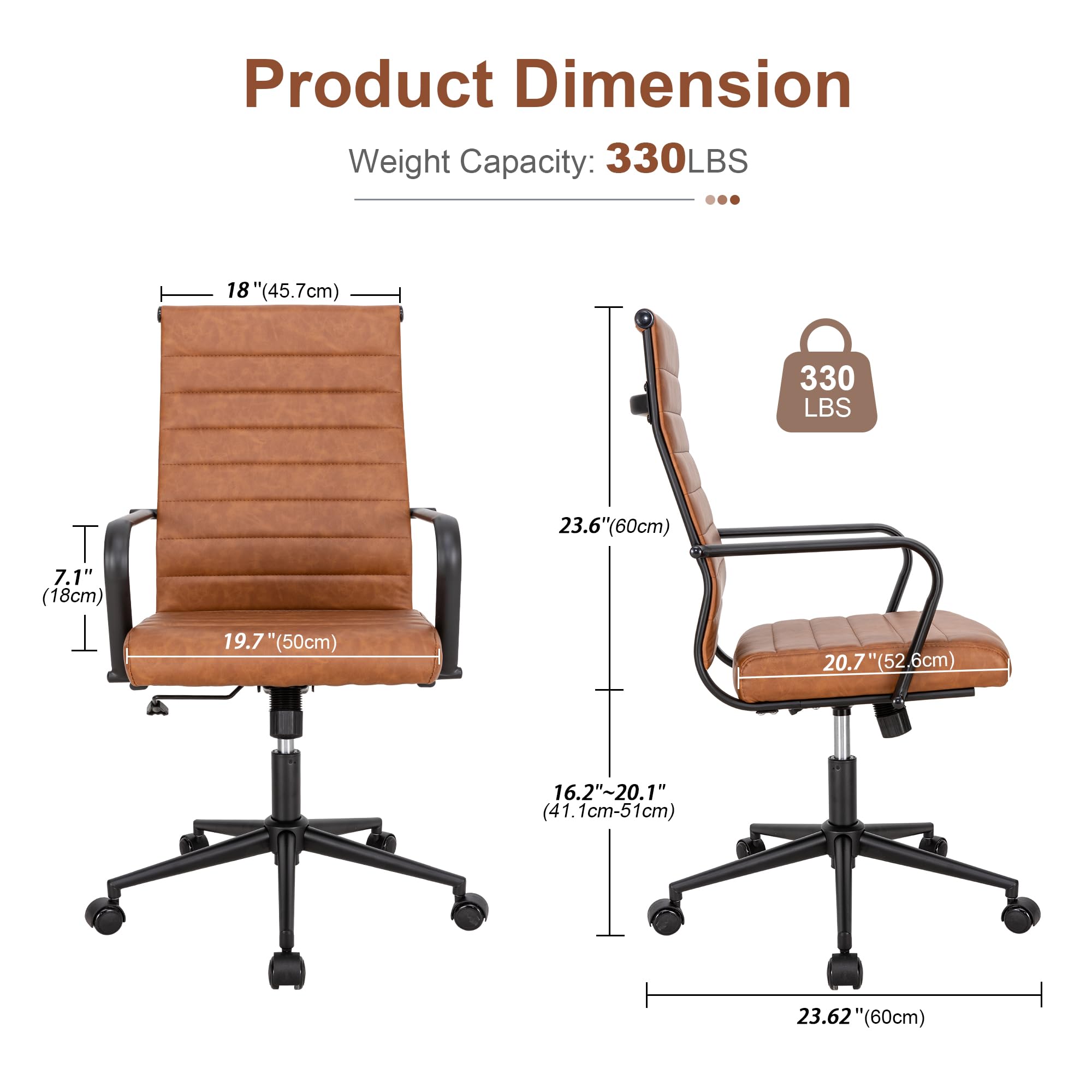 Ergonomic Executive Office Chair with Adjustable Height