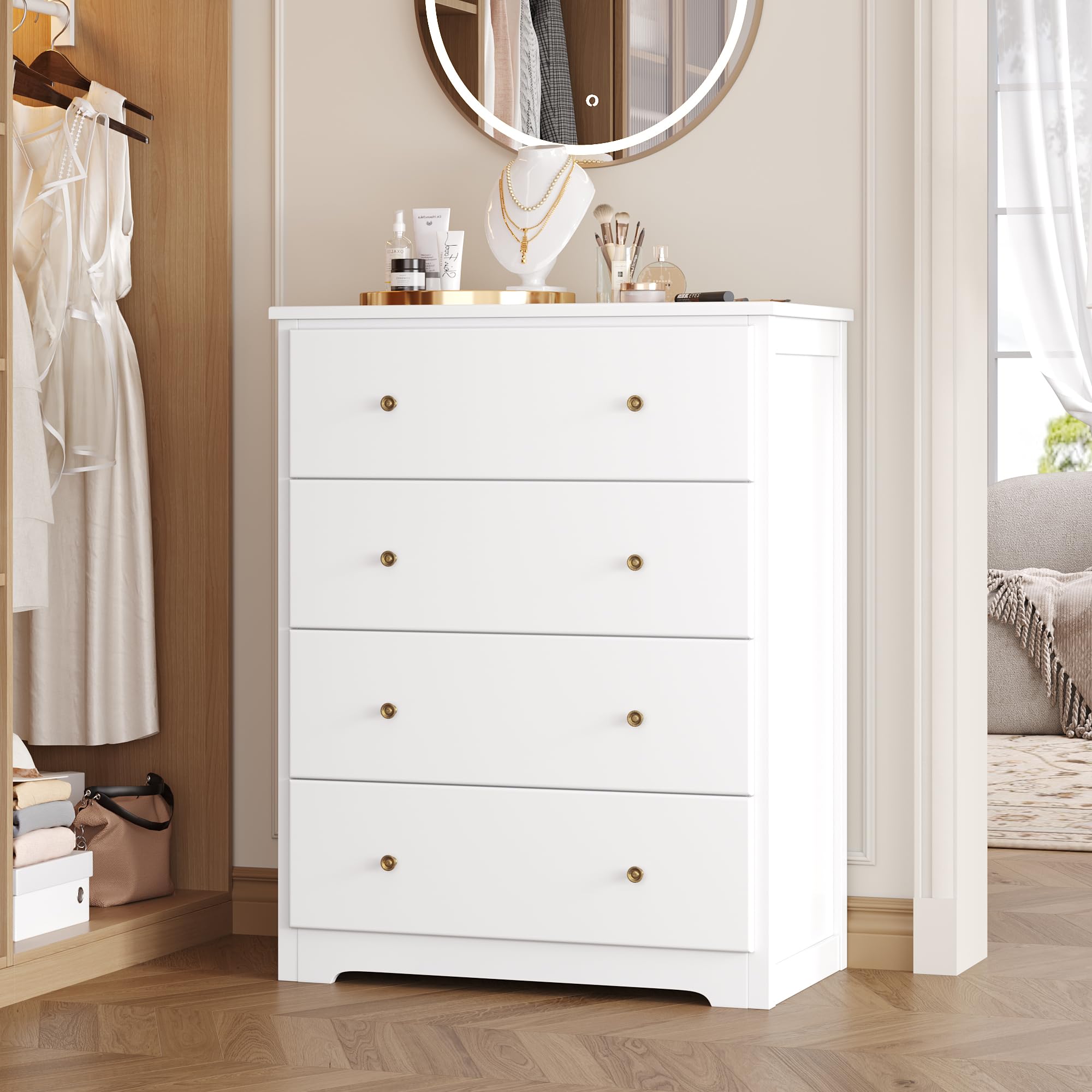 4 Drawer Dresser Chest Storage Cabinet