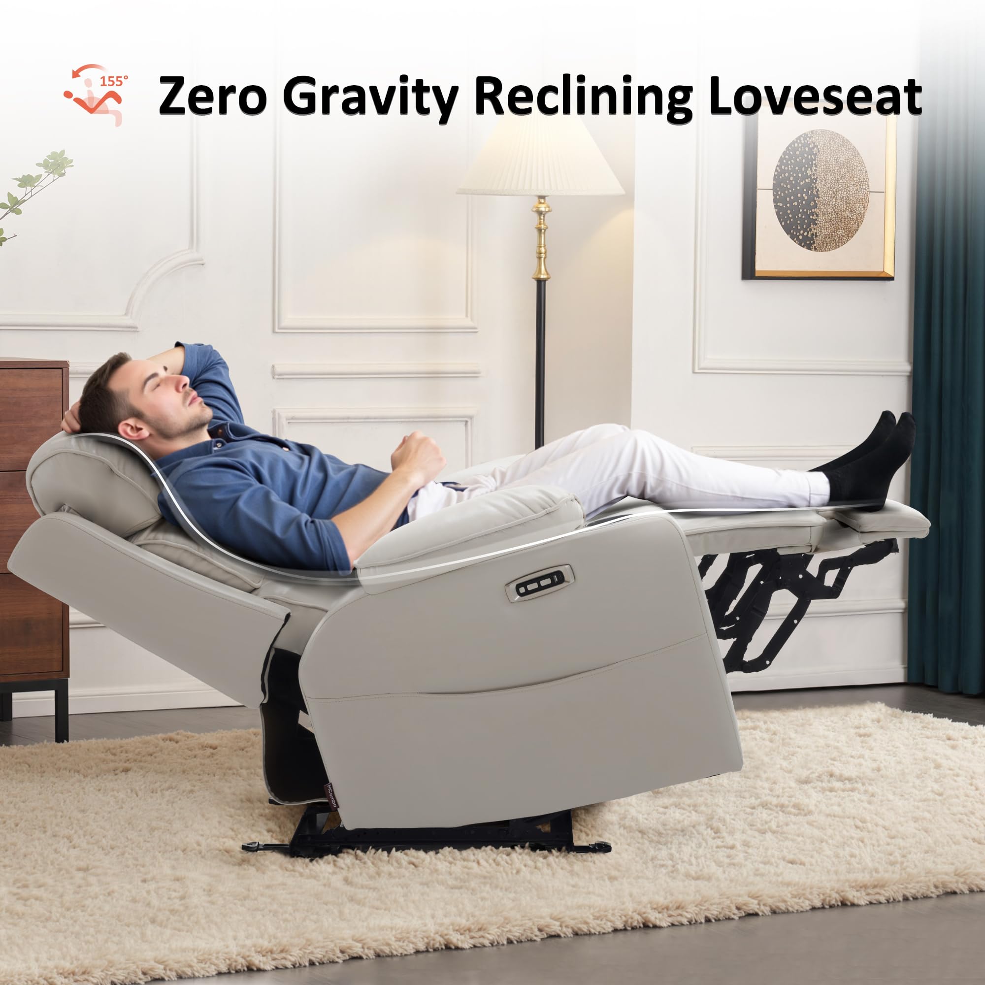 63.4" Oversized Reclining Loveseat with Heat and Massage
