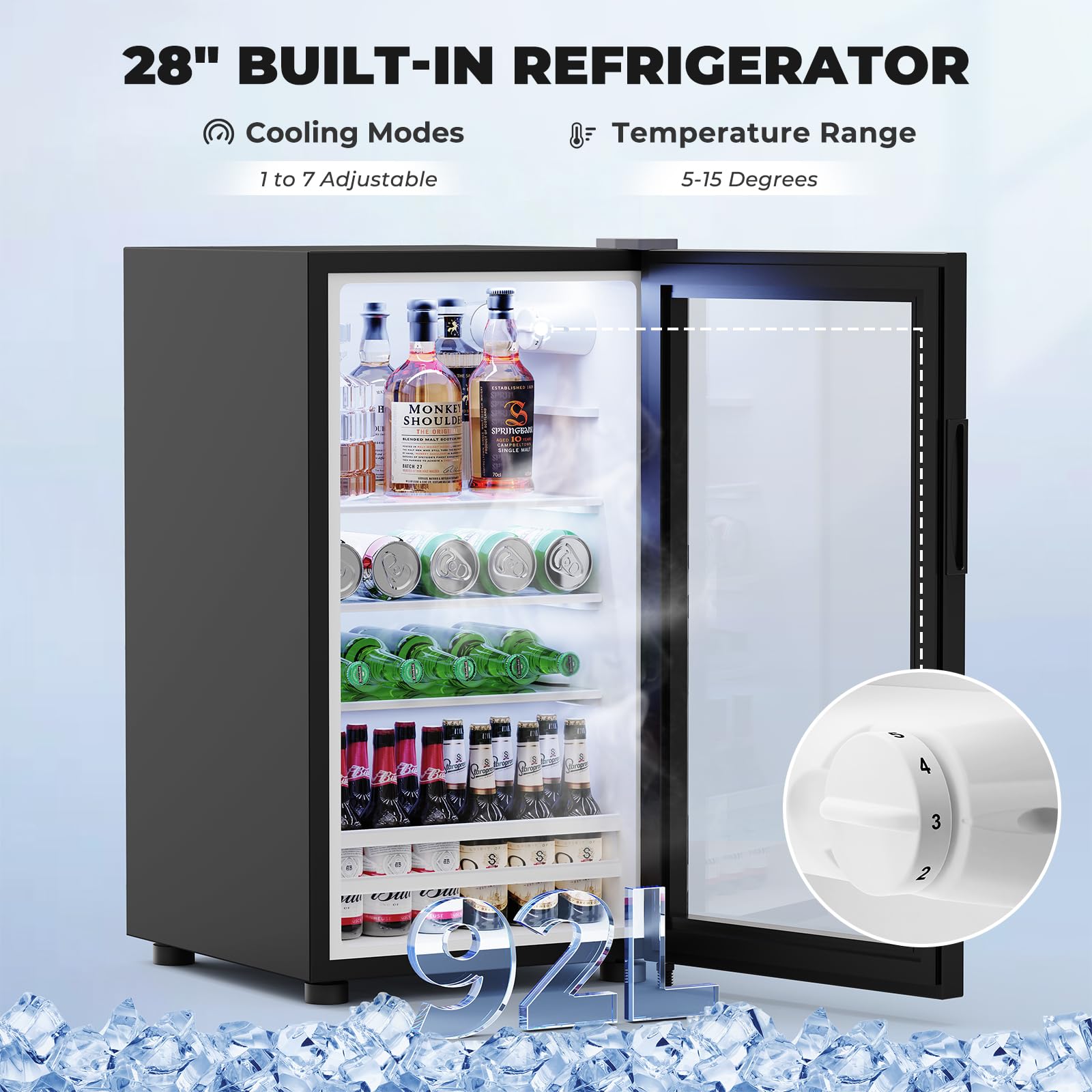 Kitchen Pantry Cabinet with Wine Fridge