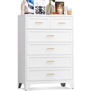 Metal 6 Drawer Dresser 48 Inch Tall White Chest