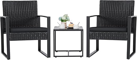 3-Piece Wicker Patio Bistro Set