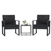 3-Piece Outdoor Patio Wicker Furniture Set with Coffee Table