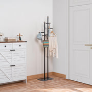 Coat Rack Freestanding with Marble Base - Heavy Duty Metal Corner Coat Tree