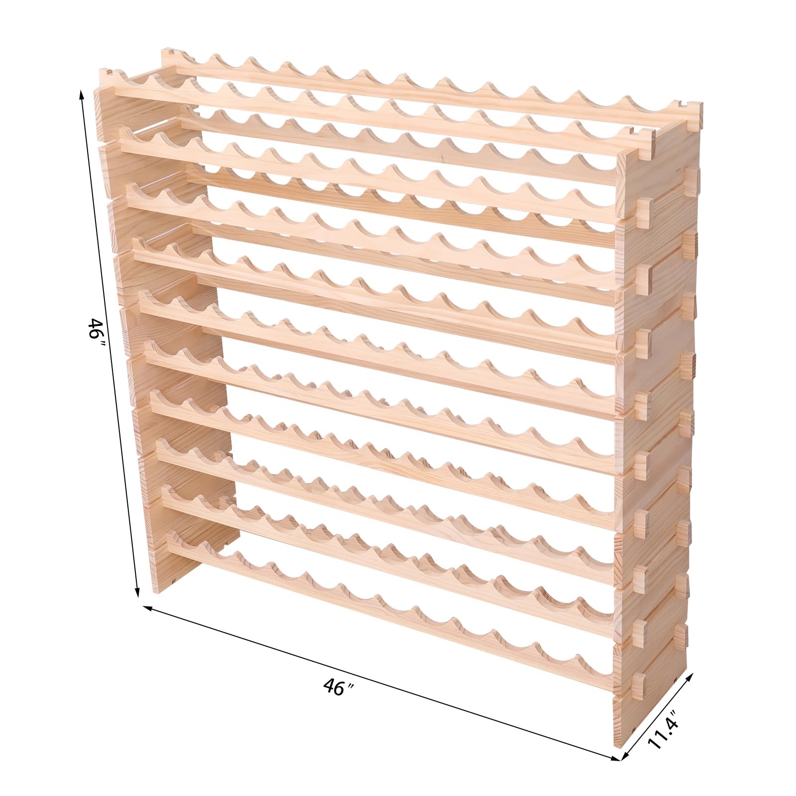 120 Bottle Pine Wood Wine Rack