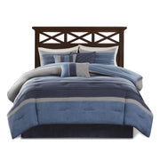 Pieced Suede Comforter Set King 7 Piece