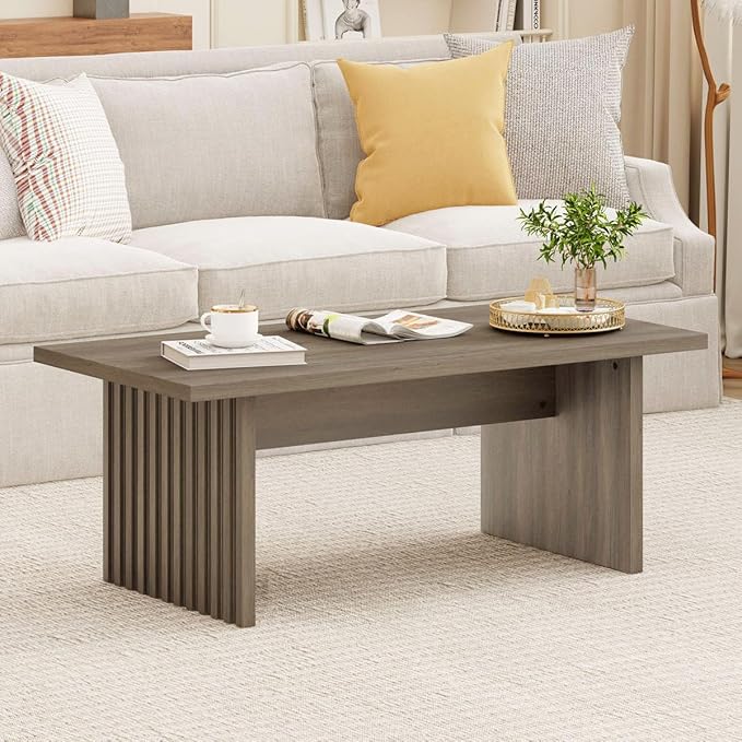 Black Oak Fluted Coffee Table 43 Inch