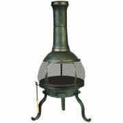 Outdoor Chimenea Fireplace - Cast Iron Wood Burning Fire Pit