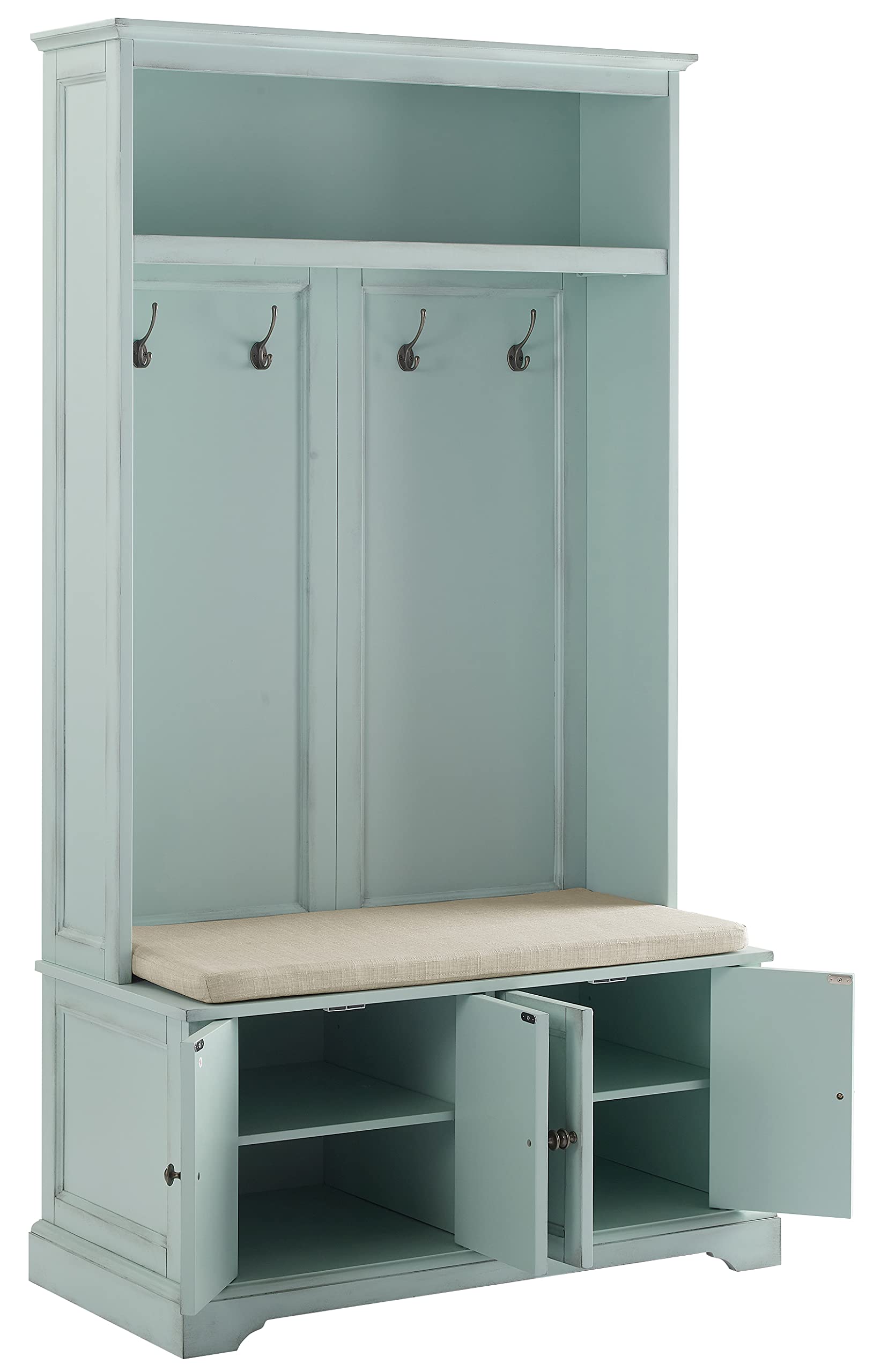 Hall Tree with Shoe Rack Bench and Coat Hooks