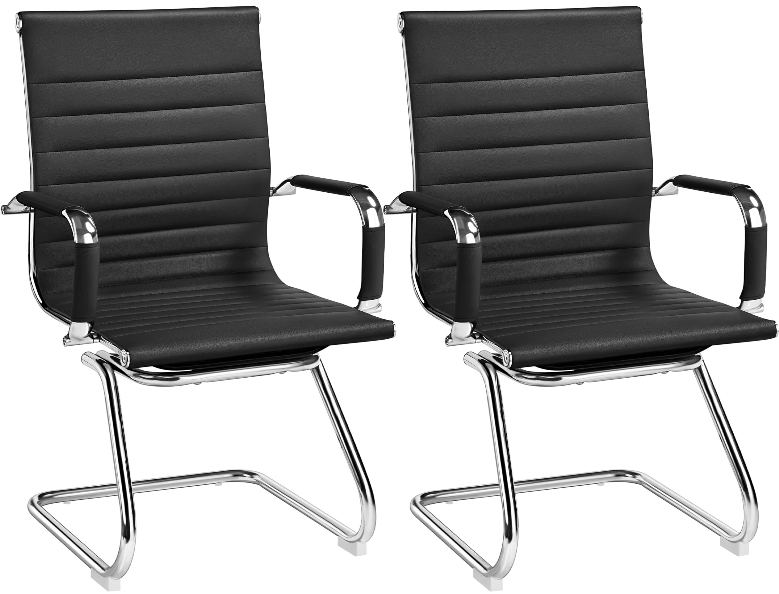 Faux Leather Office Reception Chair Set of 2