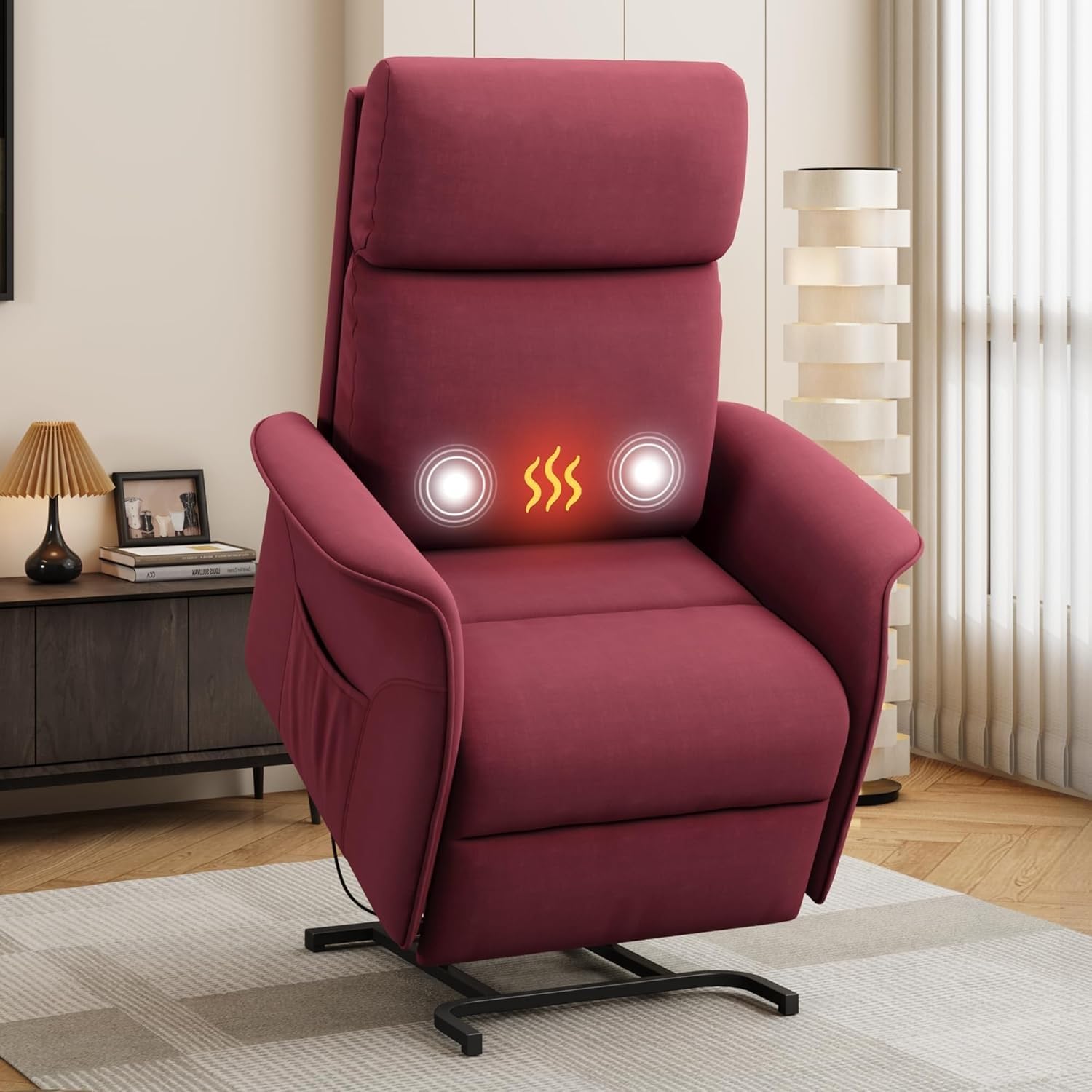 Large Power Lift Recliner with Massage and Heating