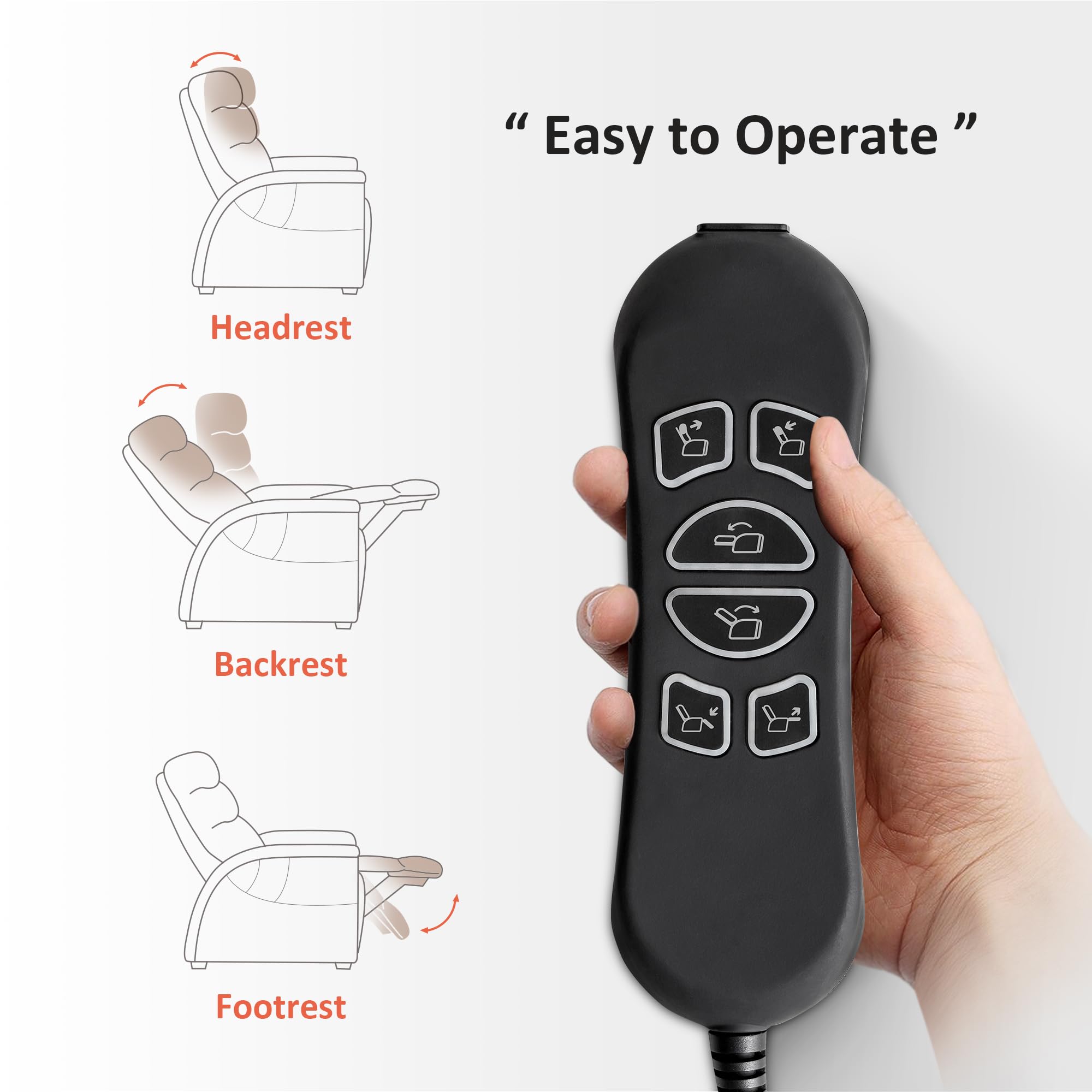 MCombo Power Zero Gravity Recliner Chair with Adjustable Headrest for Living Room, Fabric ZG334 (Navy Blue)