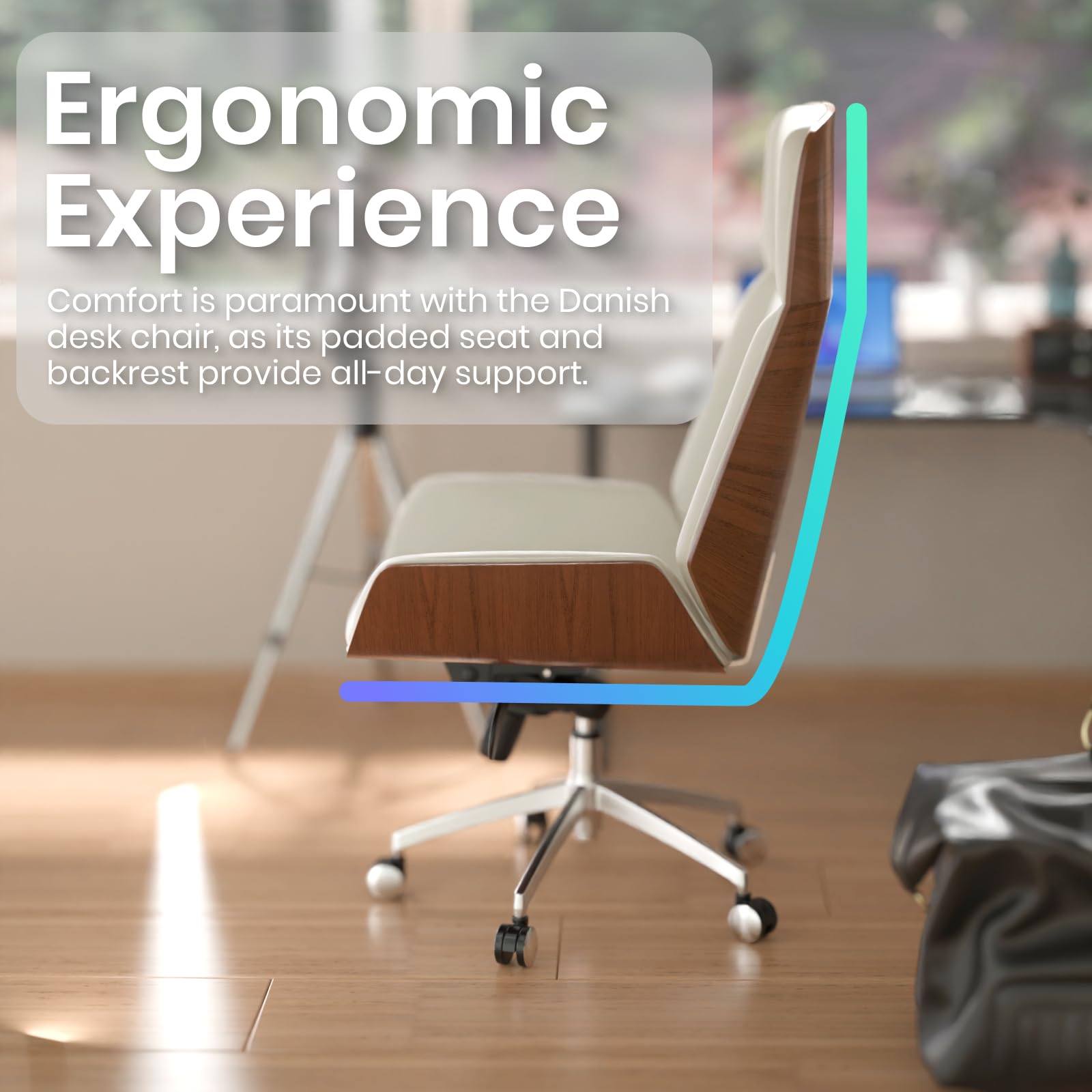 Luxury Wooden Swivel Executive Office Chair