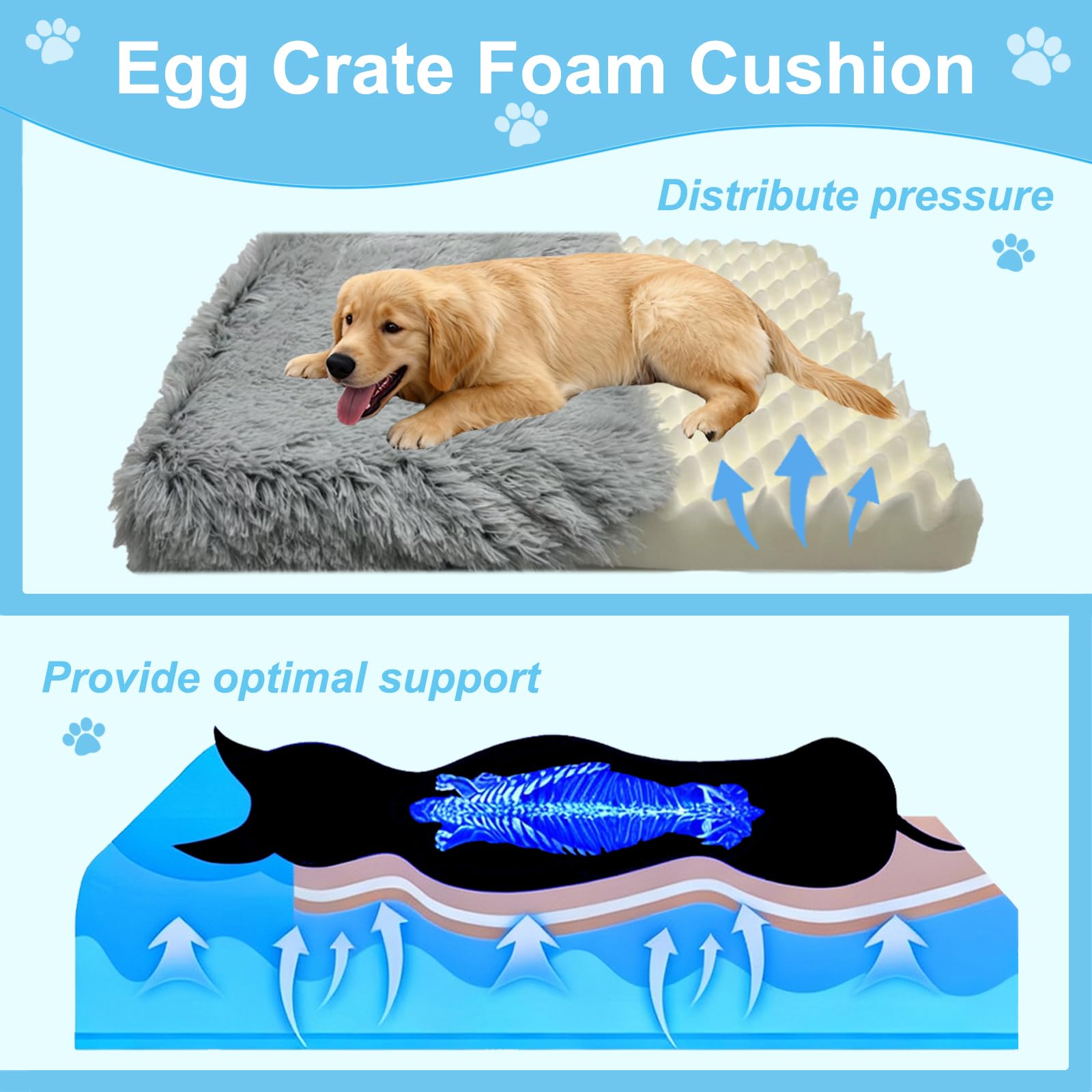 Extra Large Elevated Wooden Dog Bed with Cushion
