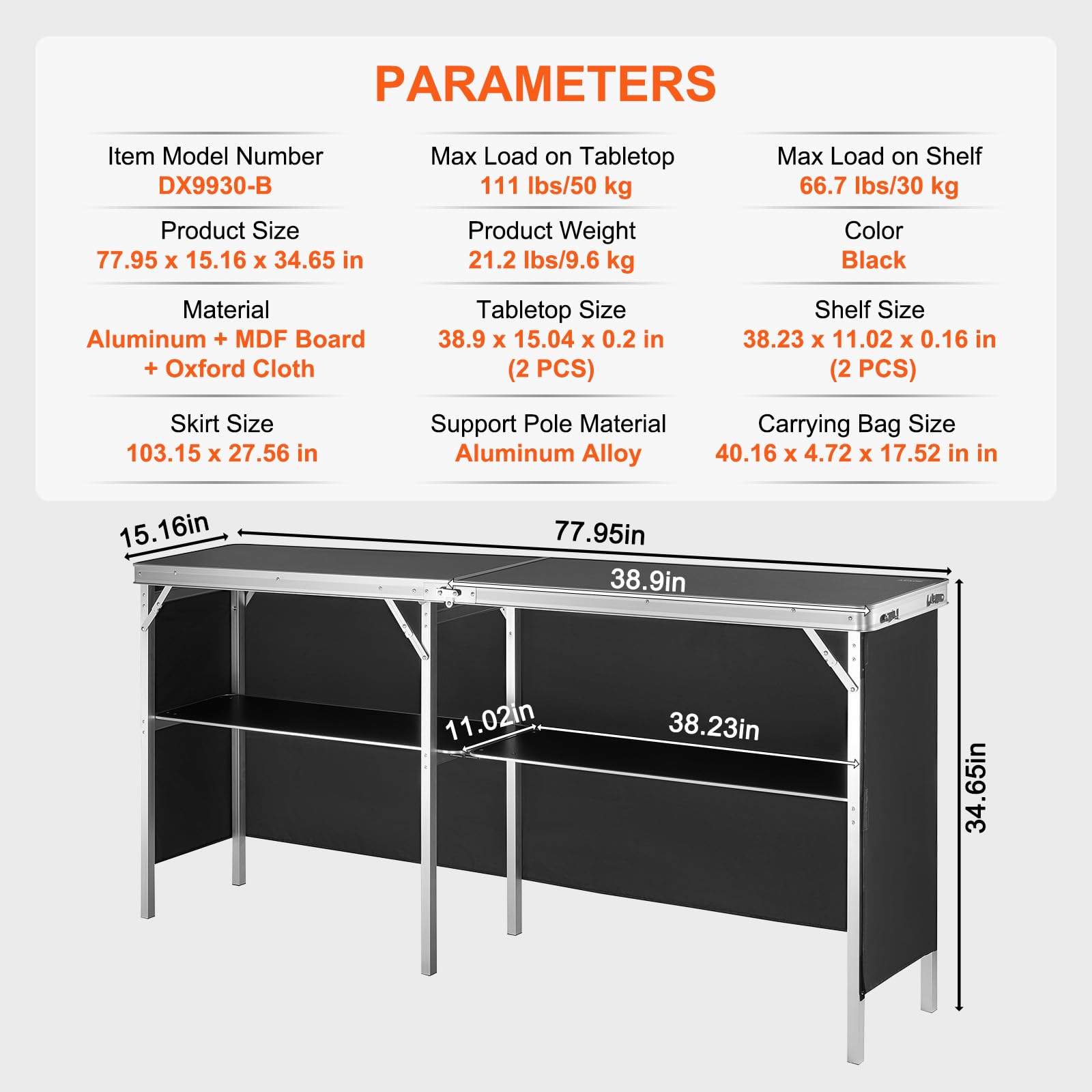 Folding Portable Trade Show Counter Table