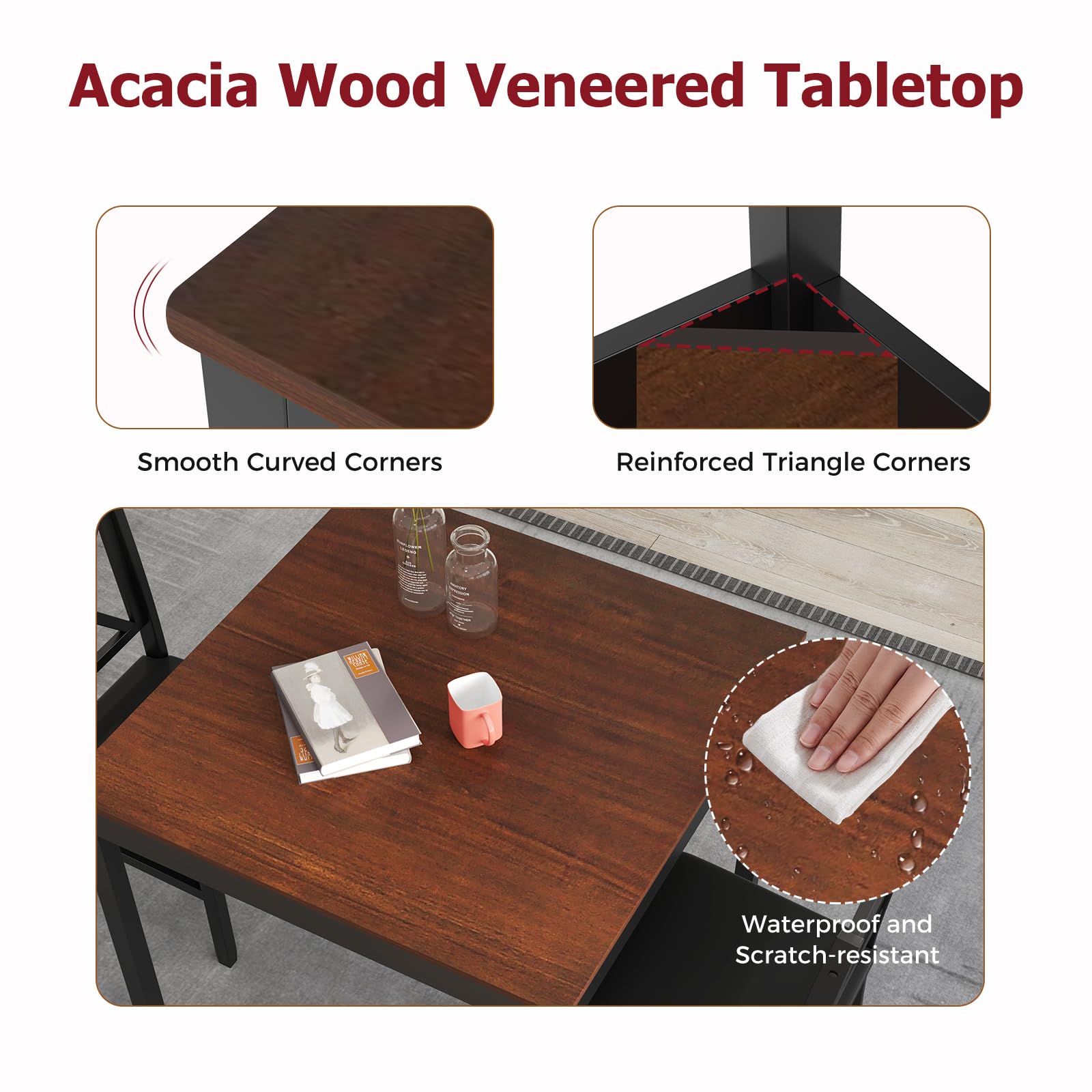 Mid-Century Modern Dining Table Set for 2