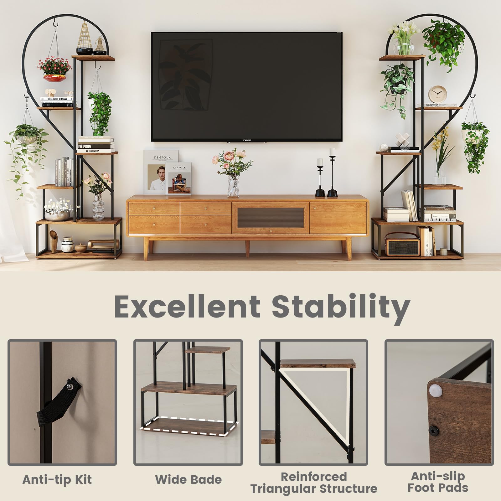 6-Tier Heart-Shaped Metal Plant Stand Set