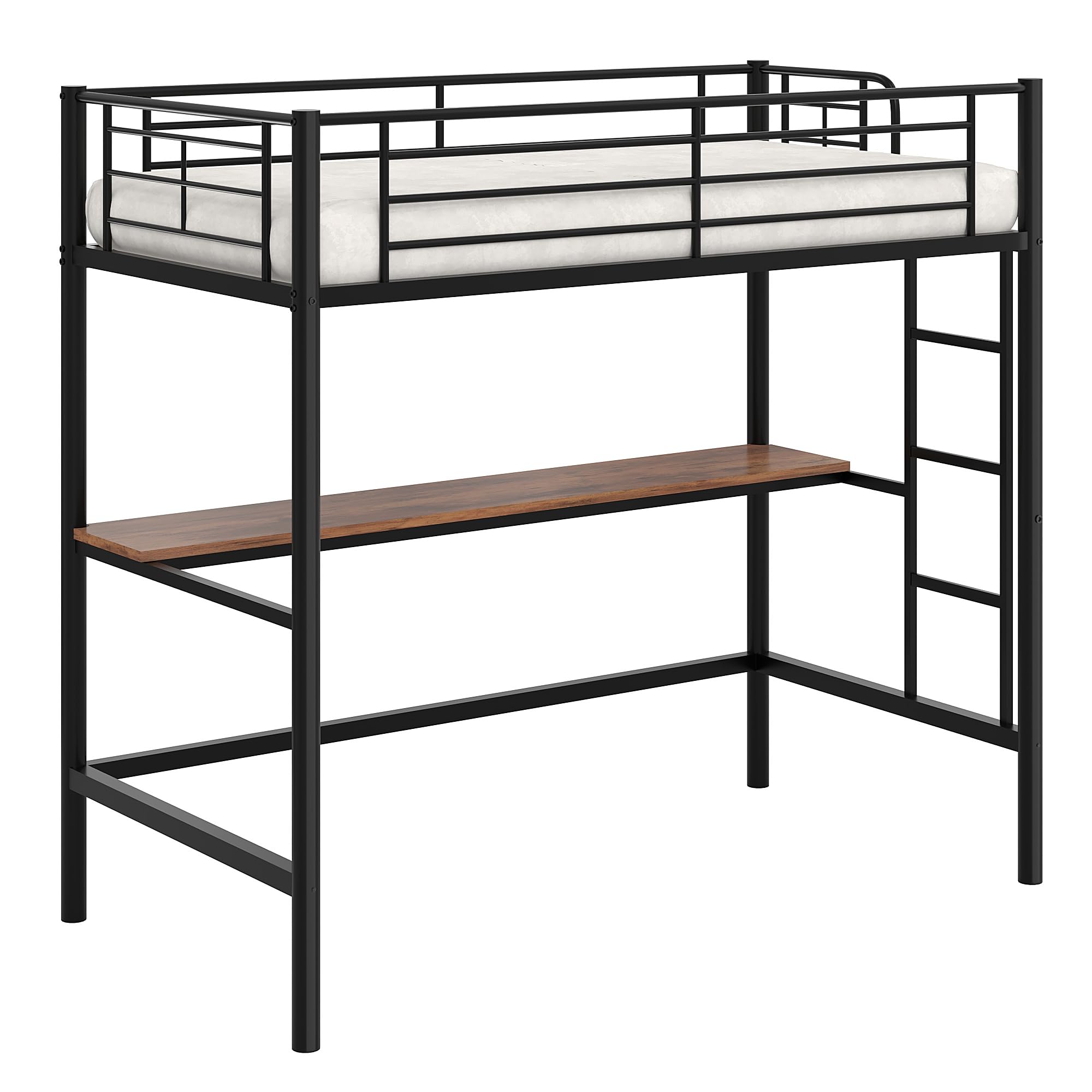 Twin Loft Bed with Desk and Ladder