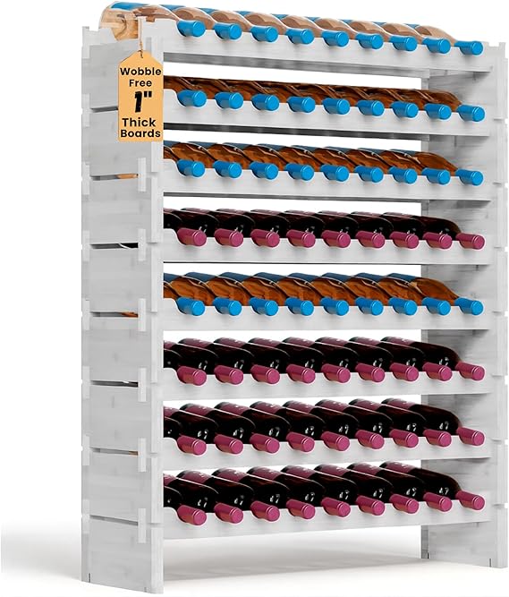 108 Bottle Bamboo Wine Rack Stackable Freestanding 12 Tier