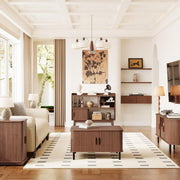 Sideboard Buffet Cabinet with Outlet and Adjustable Shelves