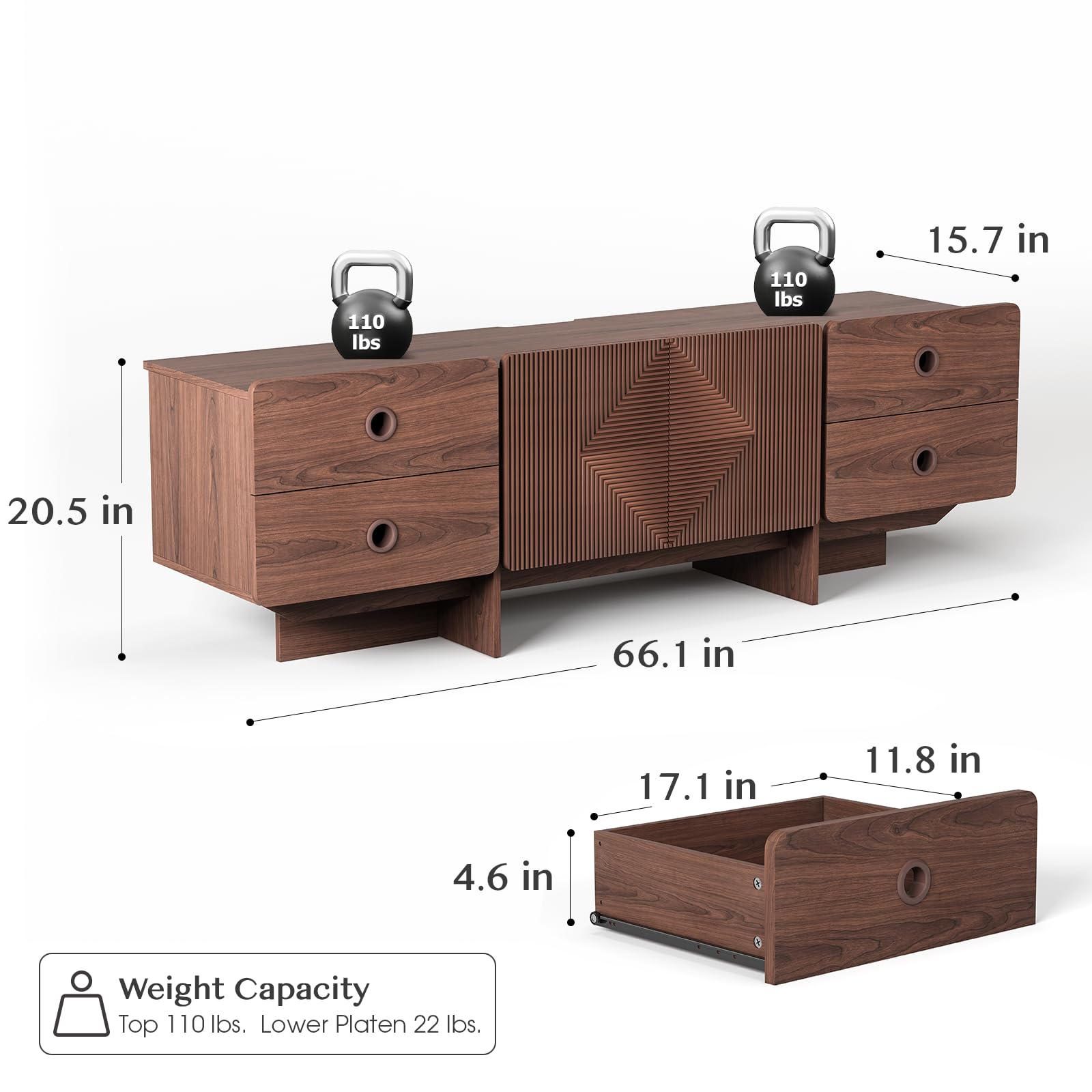 Mid-Century Modern TV Stand with Storage
