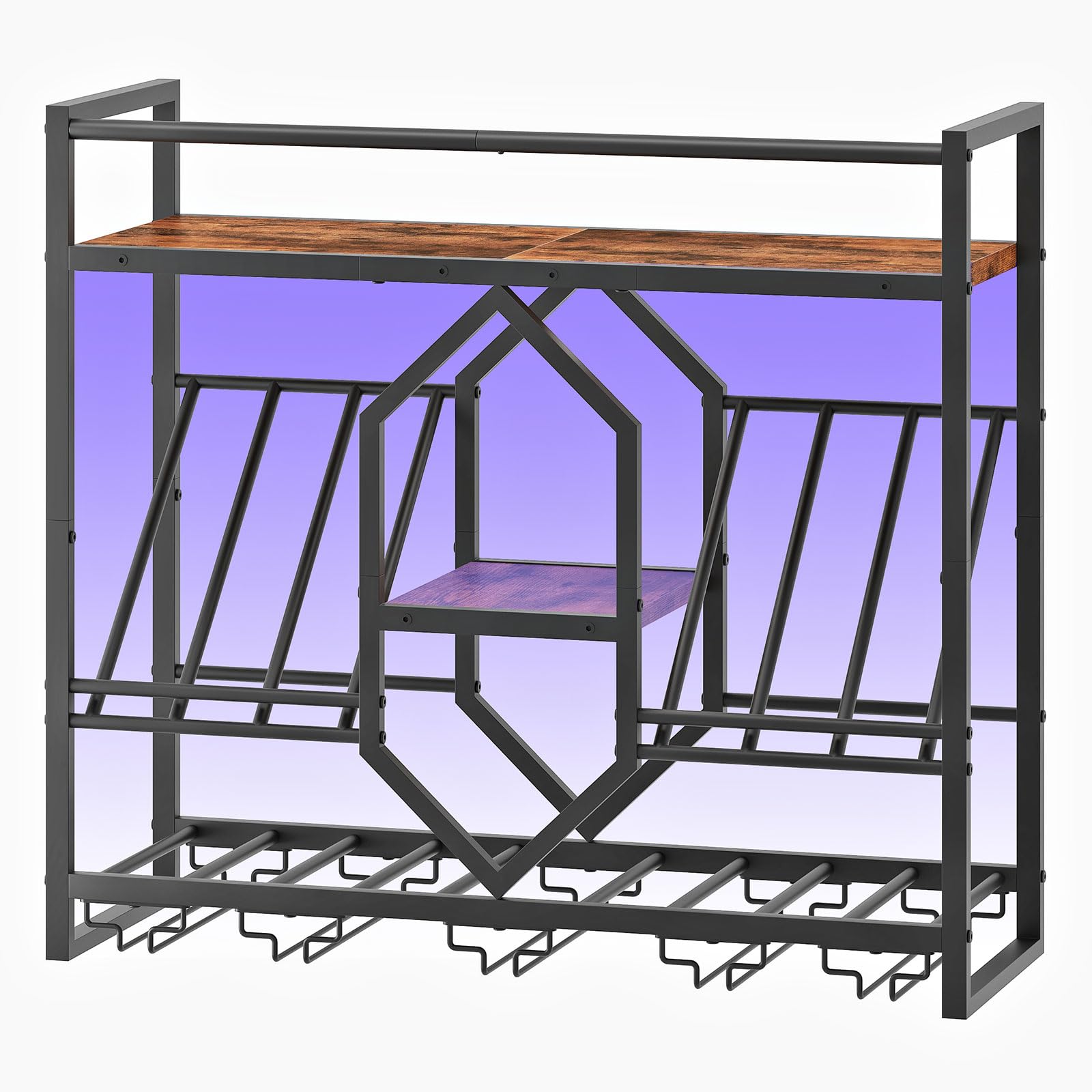 Wall Mounted Wine Rack with LED Light