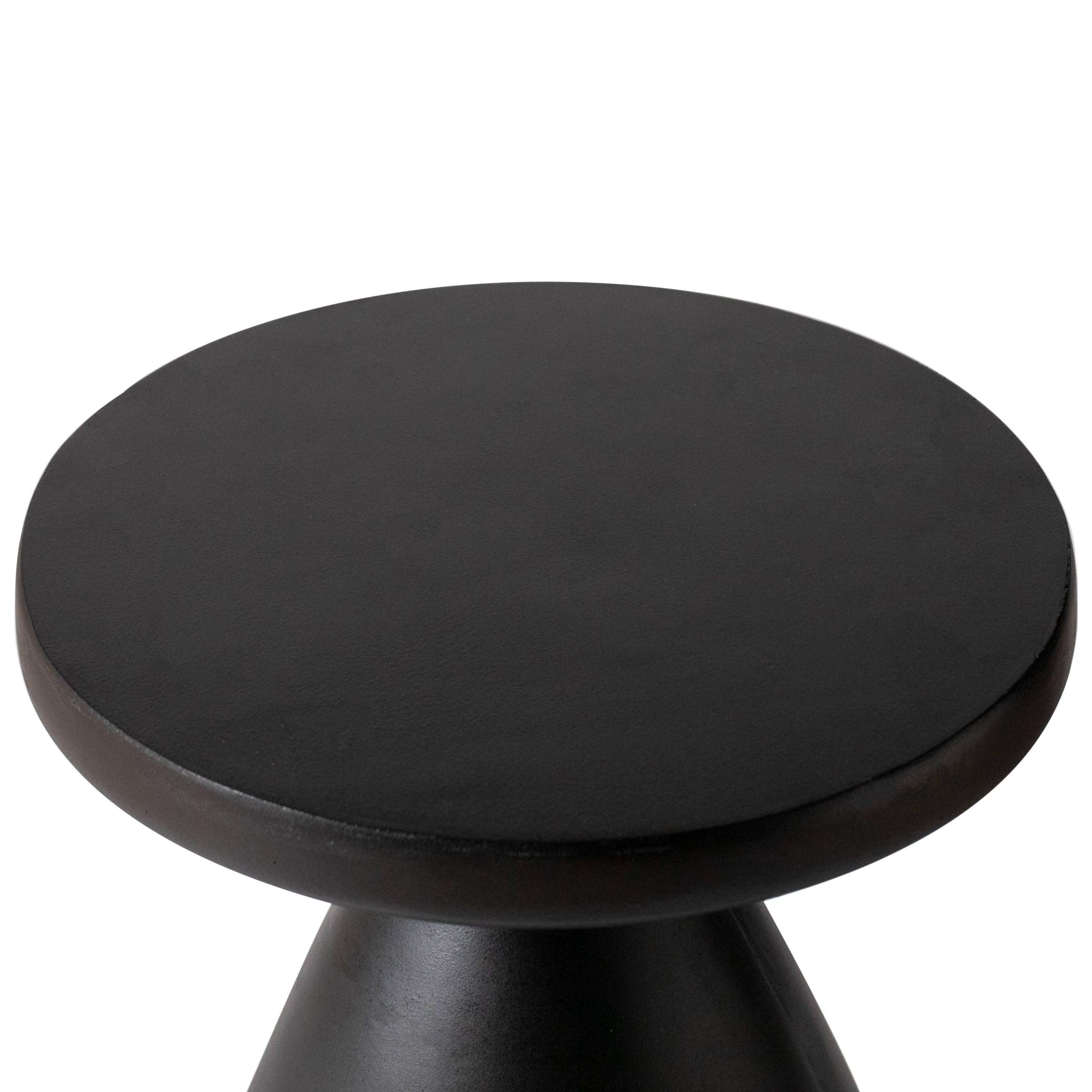 Modern Side Table with Fiberstone Top 20" Round Accent Table