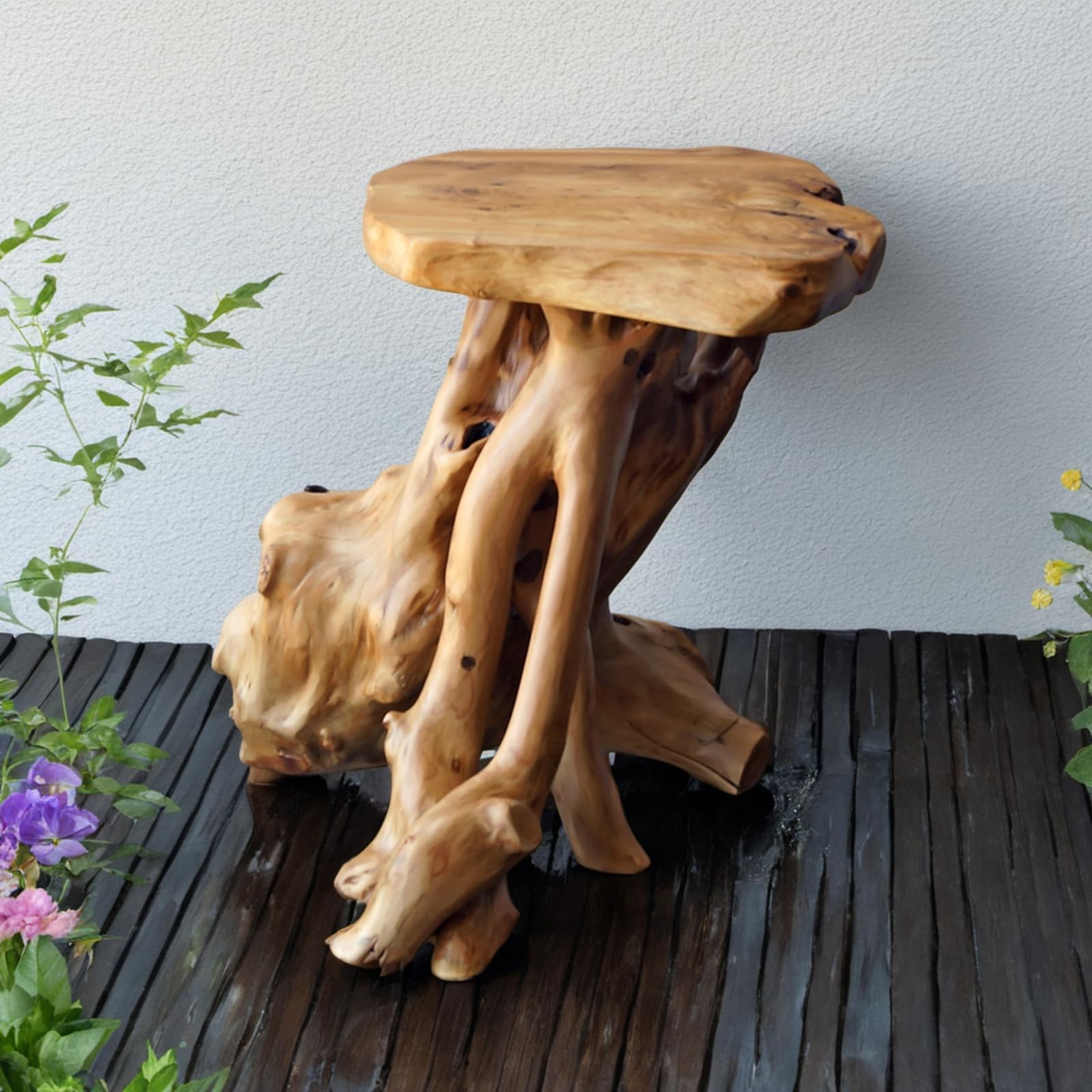 Natural Tree Stump Stool - 19" Live Edge Side Table