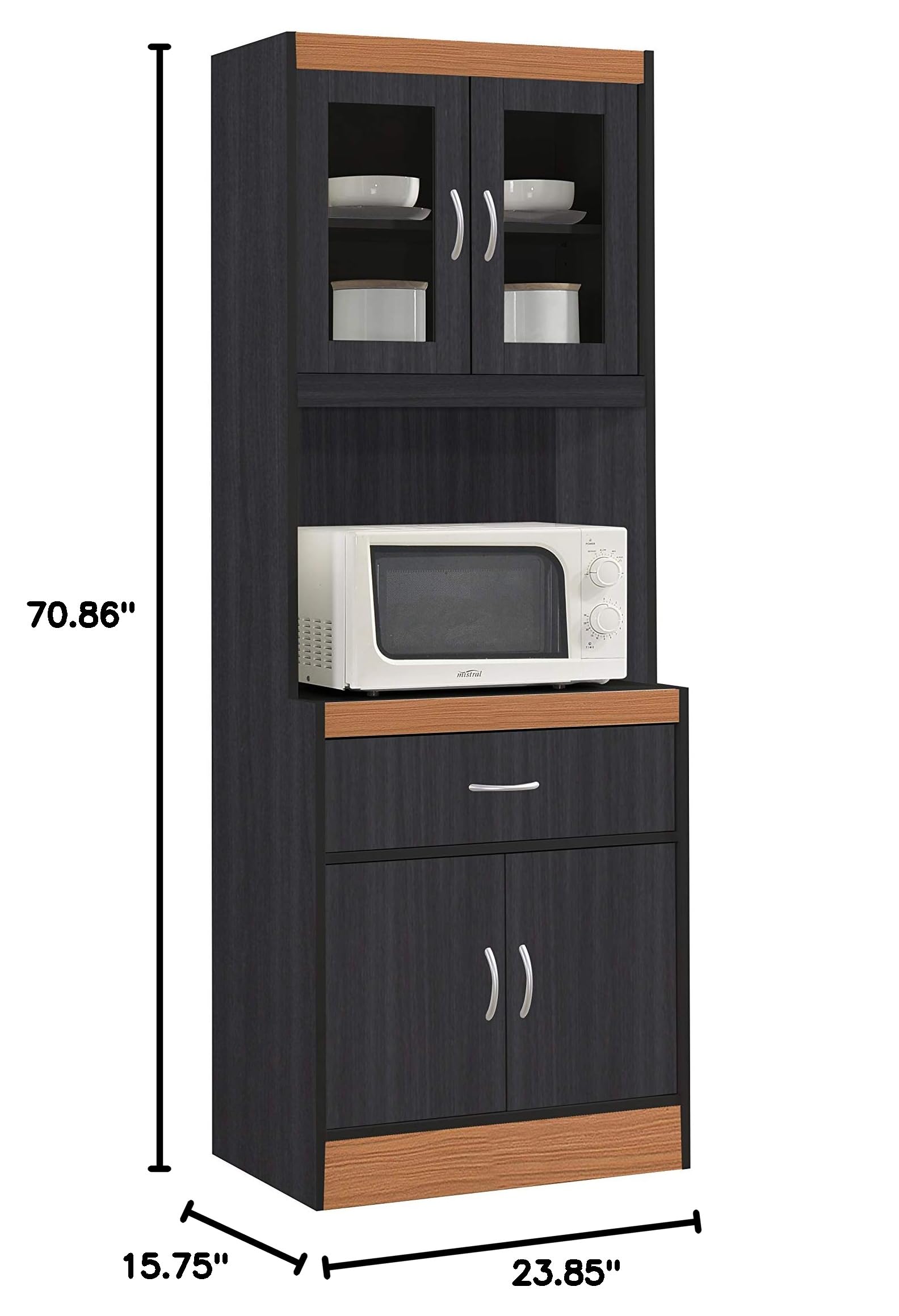China Cabinet with Microwave Storage