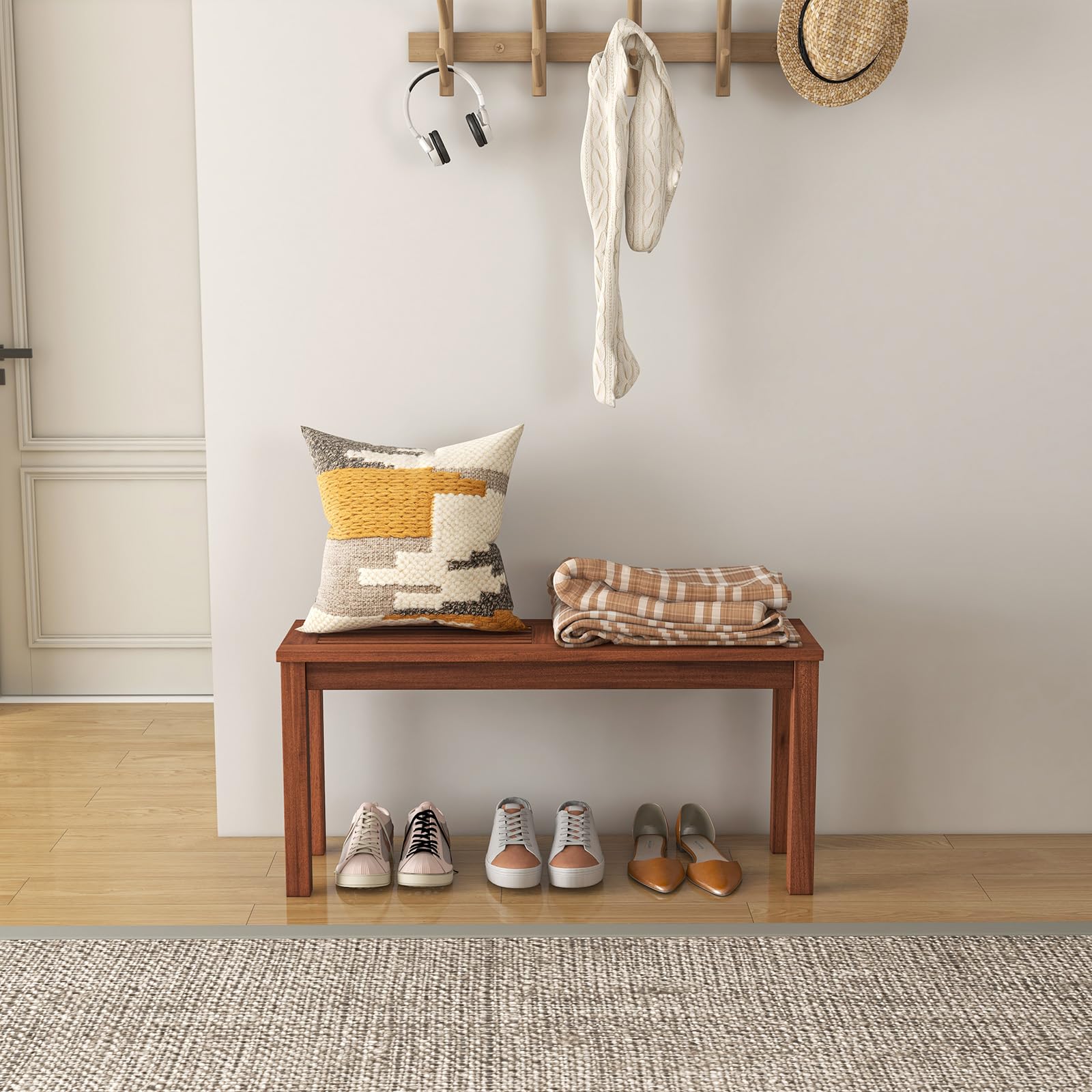 2-Seater Wooden Outdoor Bench