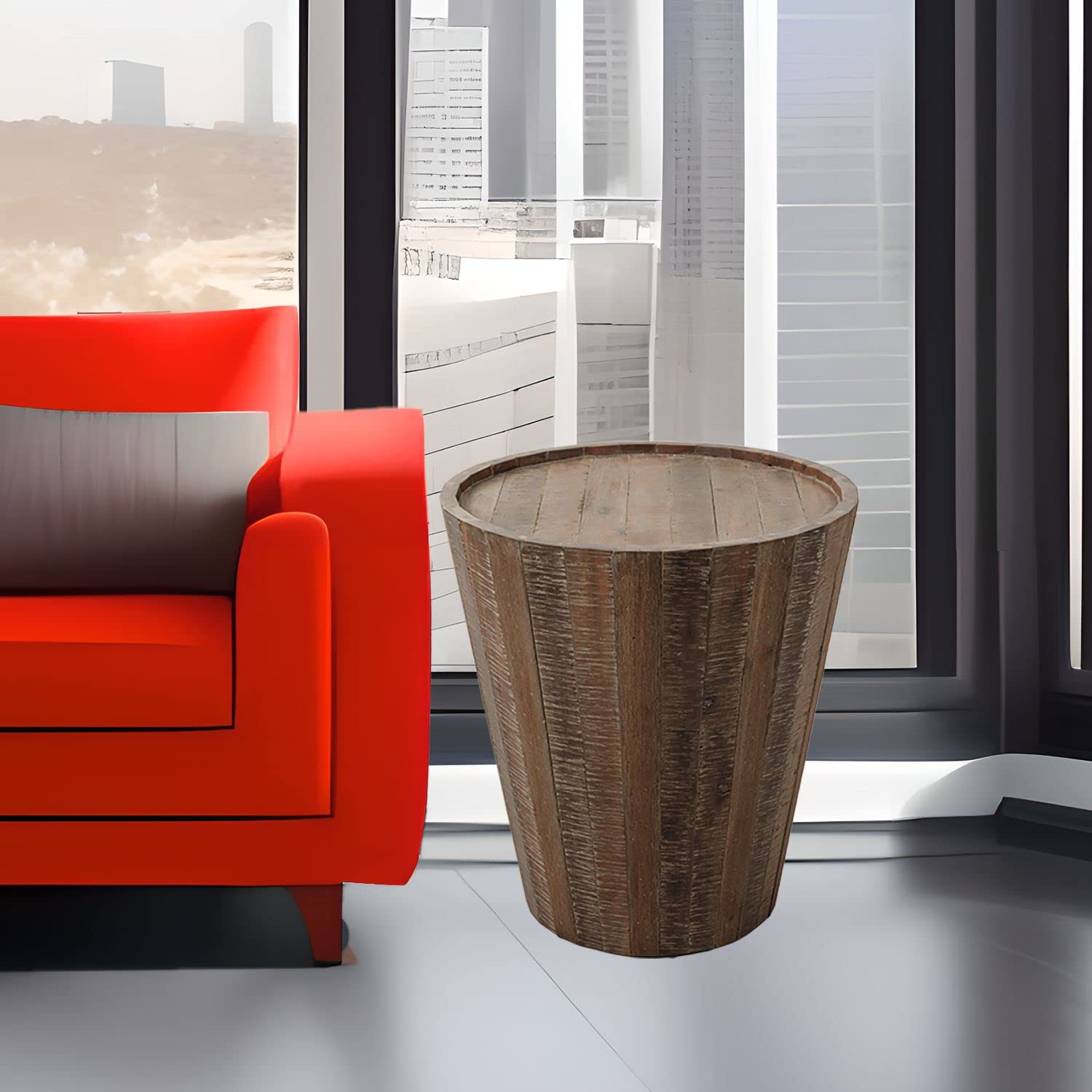 Jofran: , Conundrum, Round End Table, 22"W X 22"D X 24"H, Grey Wash Finish, (Set of 1)