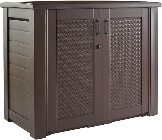 Decorative Outdoor Storage Cabinet 123 Gallon Weather Resistant