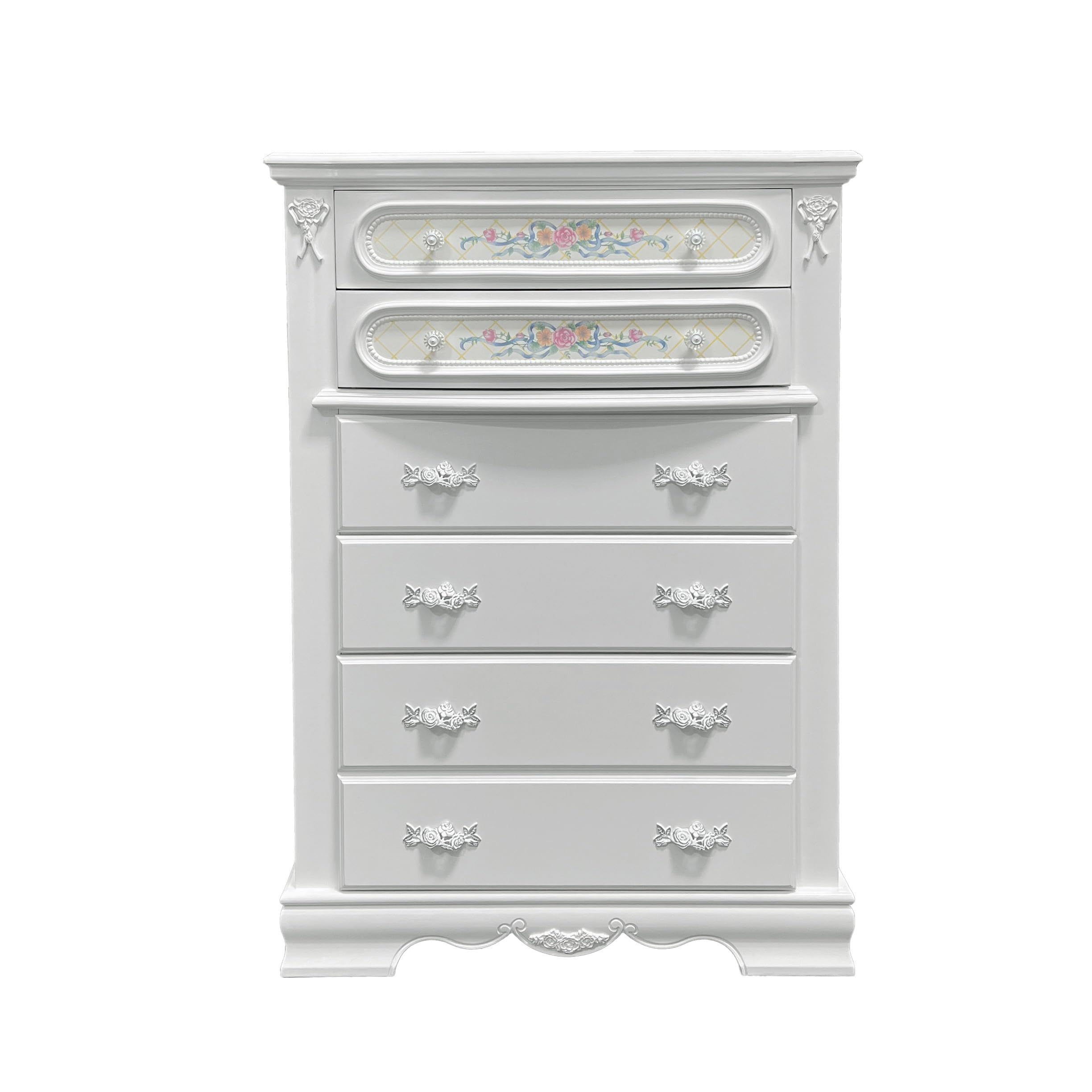 Flora 5-Drawer Chest White