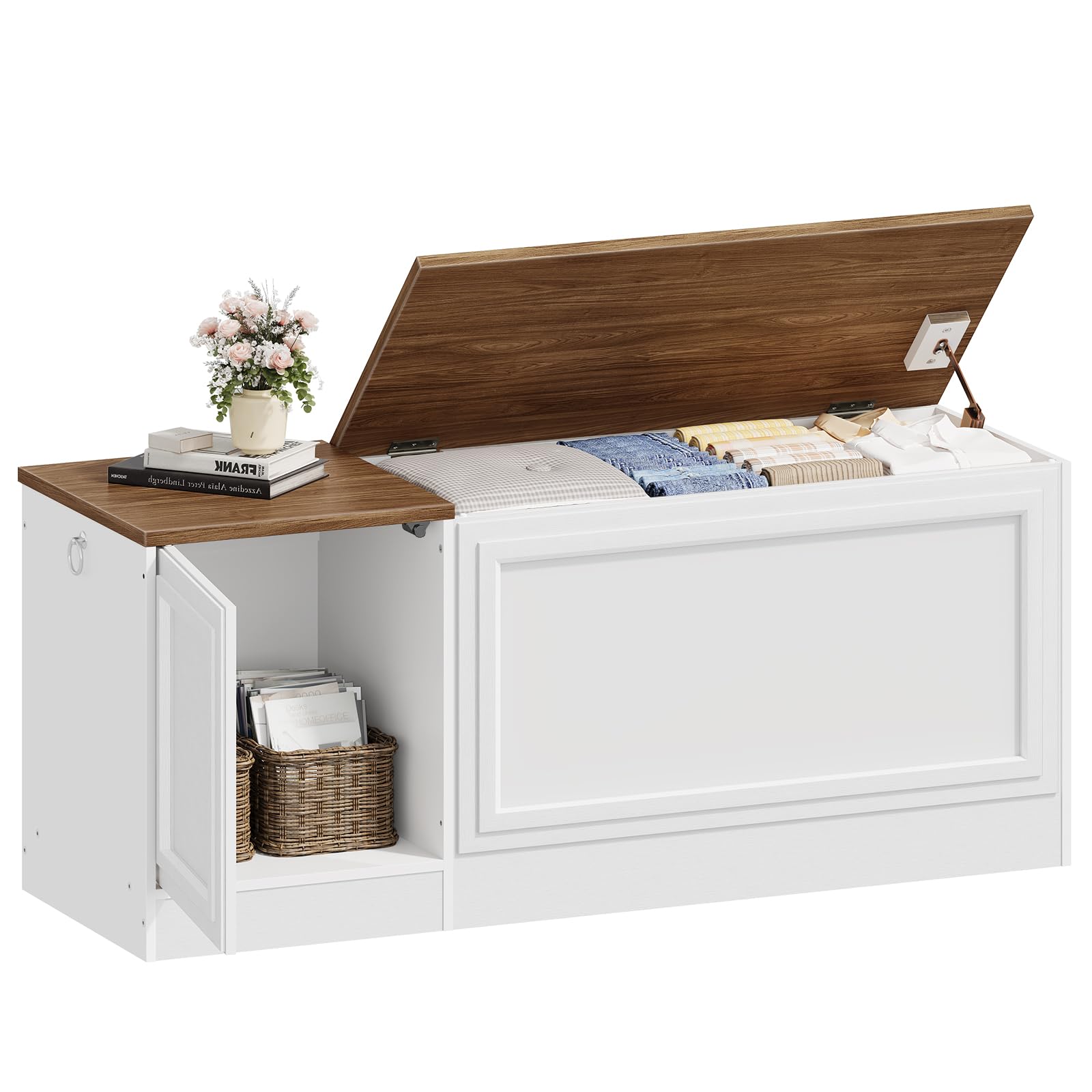 47.2" Storage Bench with Safety Hinge