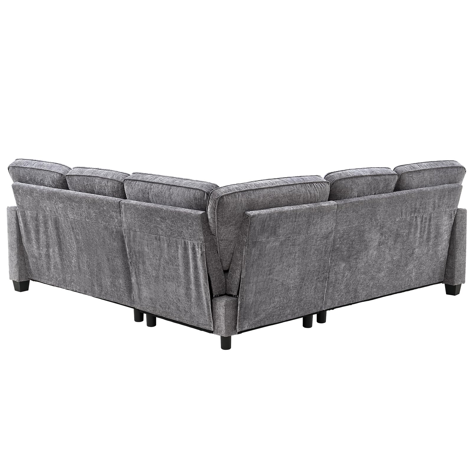 L-Shaped Sectional Sofa with Nailhead Trim