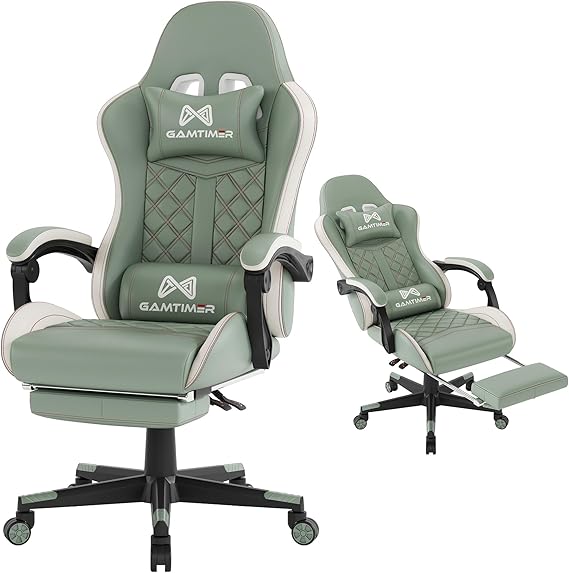Ergonomic Gaming Chair with Footrest