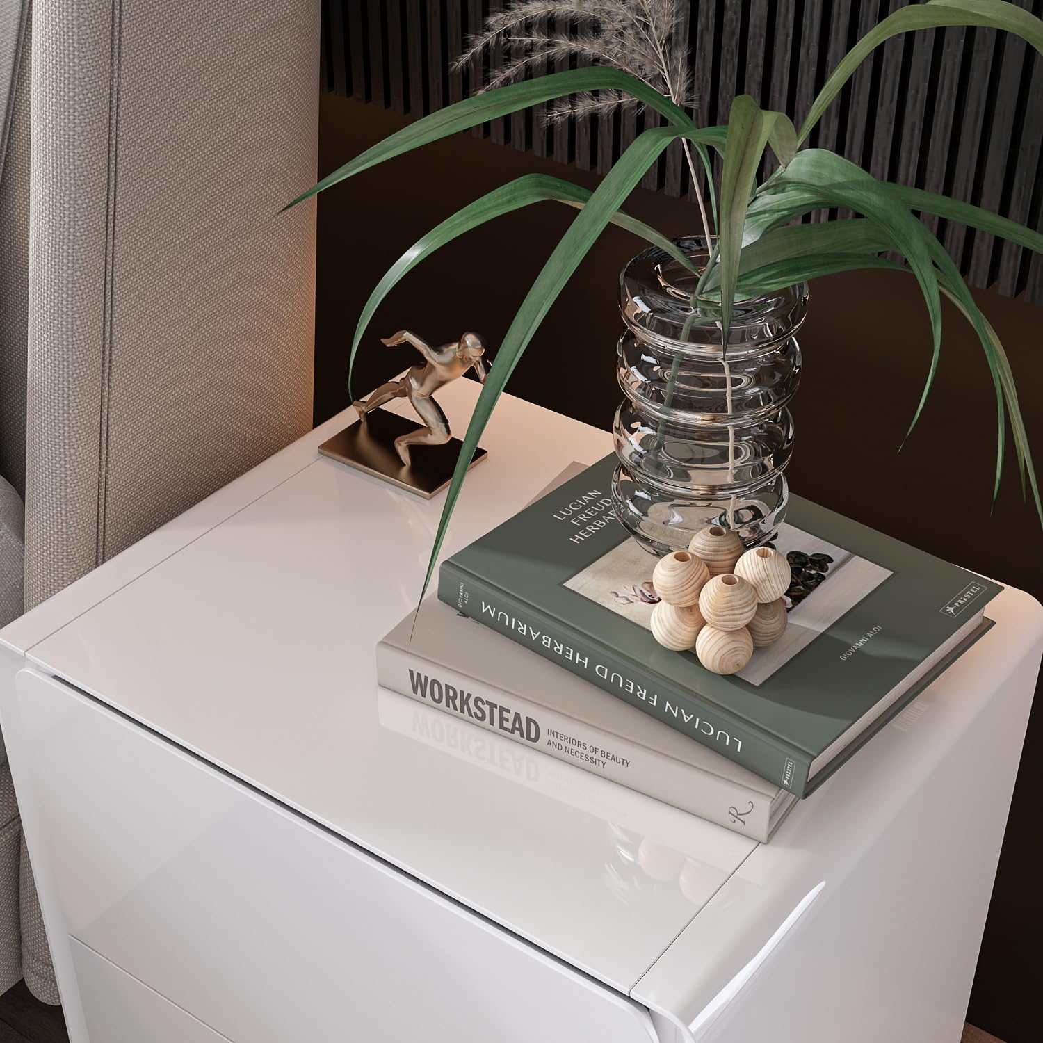 Nightstands Set of 2 with 2 Drawers and Light