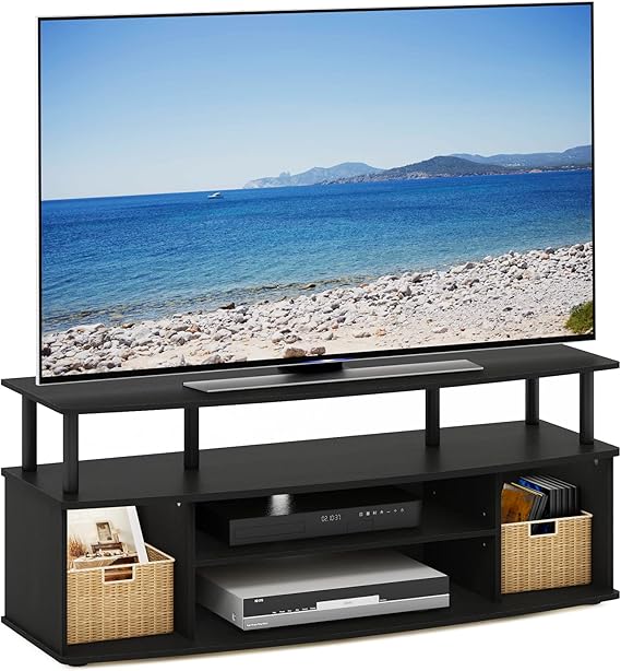 TV Stand Entertainment Center 55-Inch French Oak Grey Black