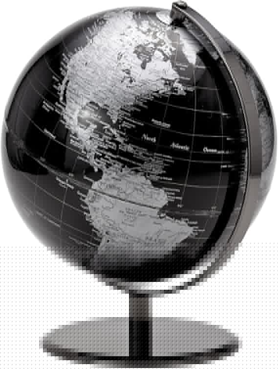 8" Blue Desk Globe on Metal Stand
