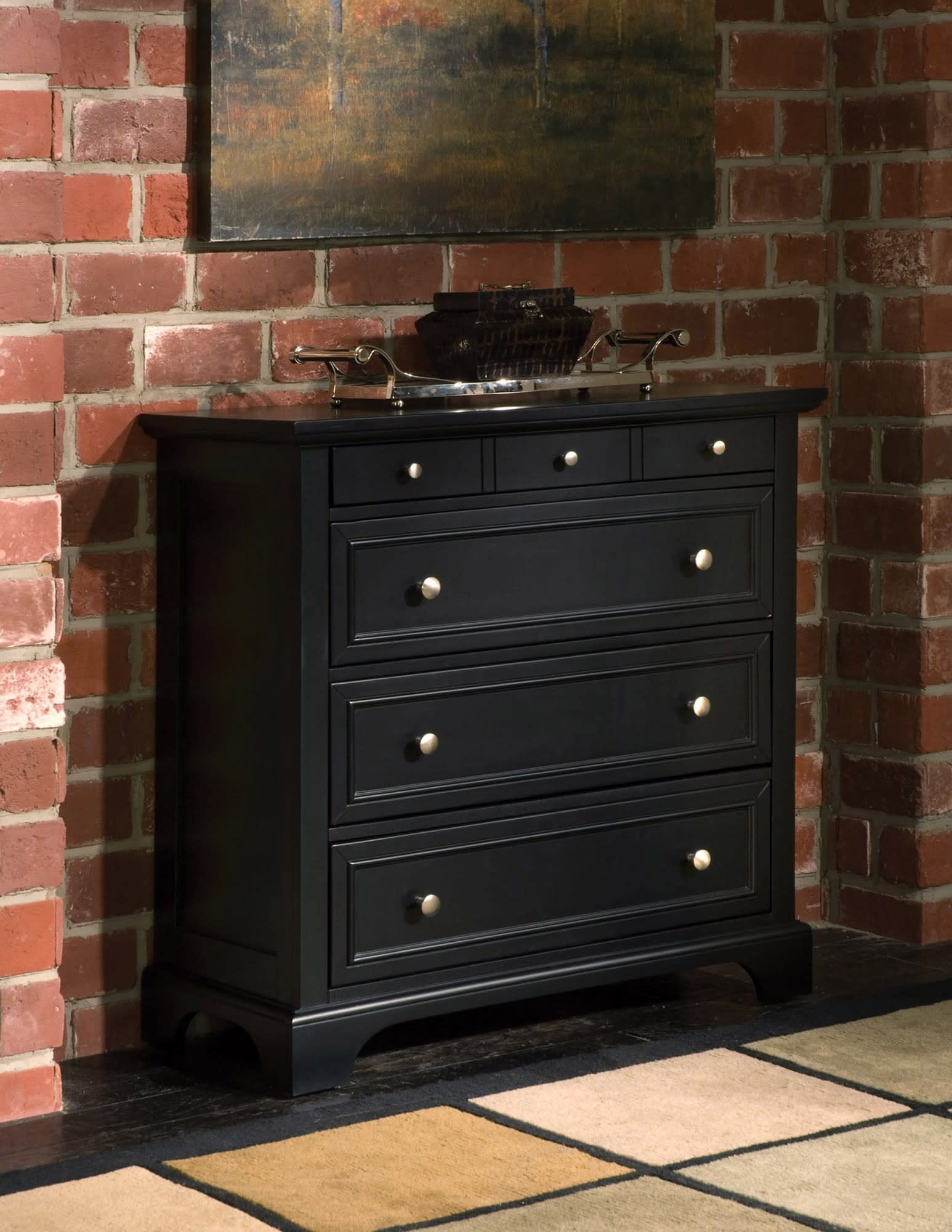 Black Four-Drawer Storage Chest