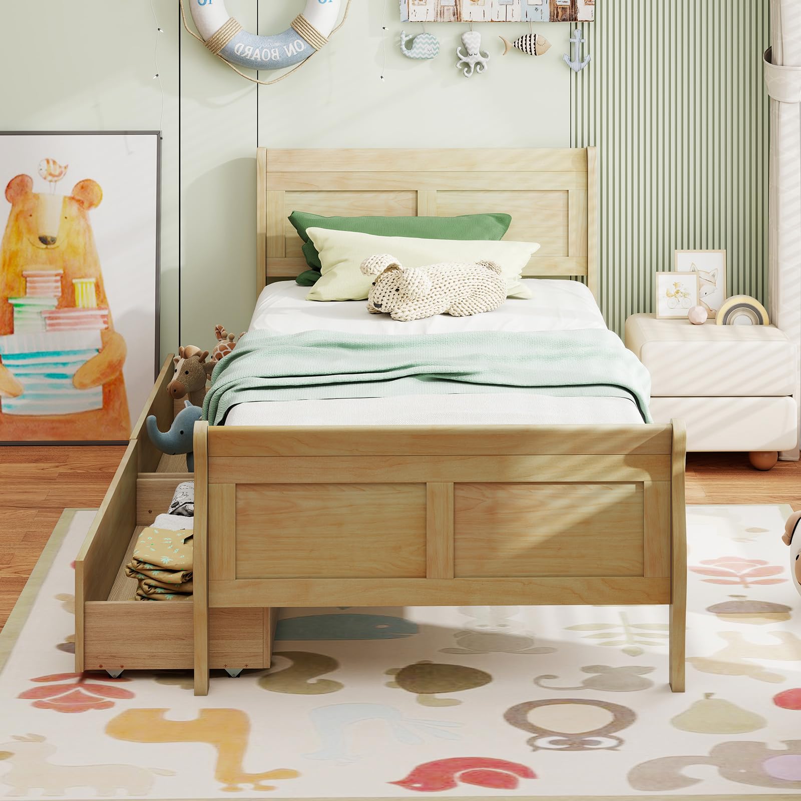 Twin Bed with Storage Drawers