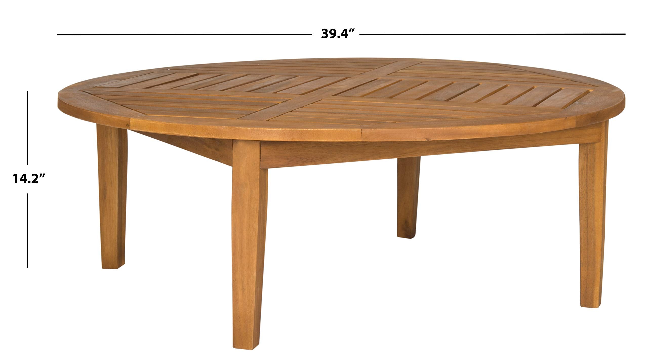 Outdoor Round Cocktail Table Teak Brown